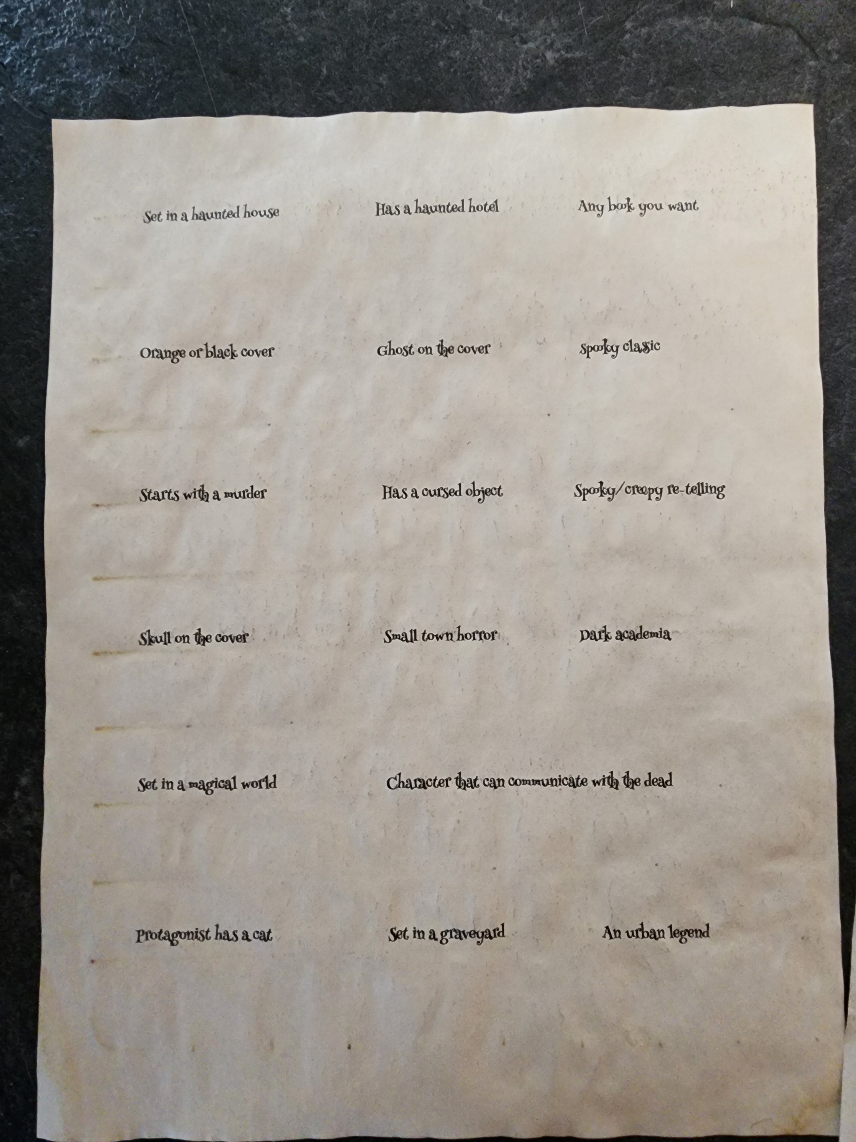 Reading Prompt Jar Spooky Season