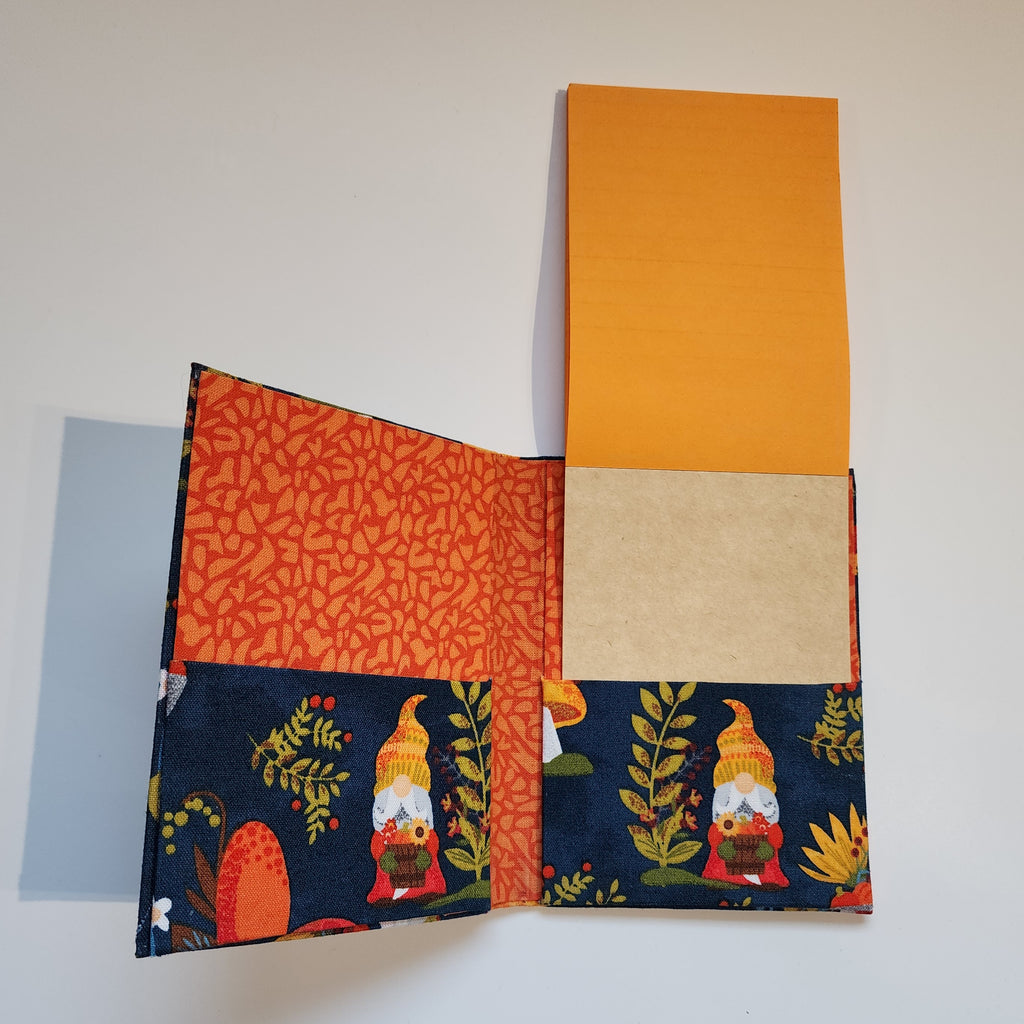 3x5 Refillable Notepad Holder Blue Gnomes