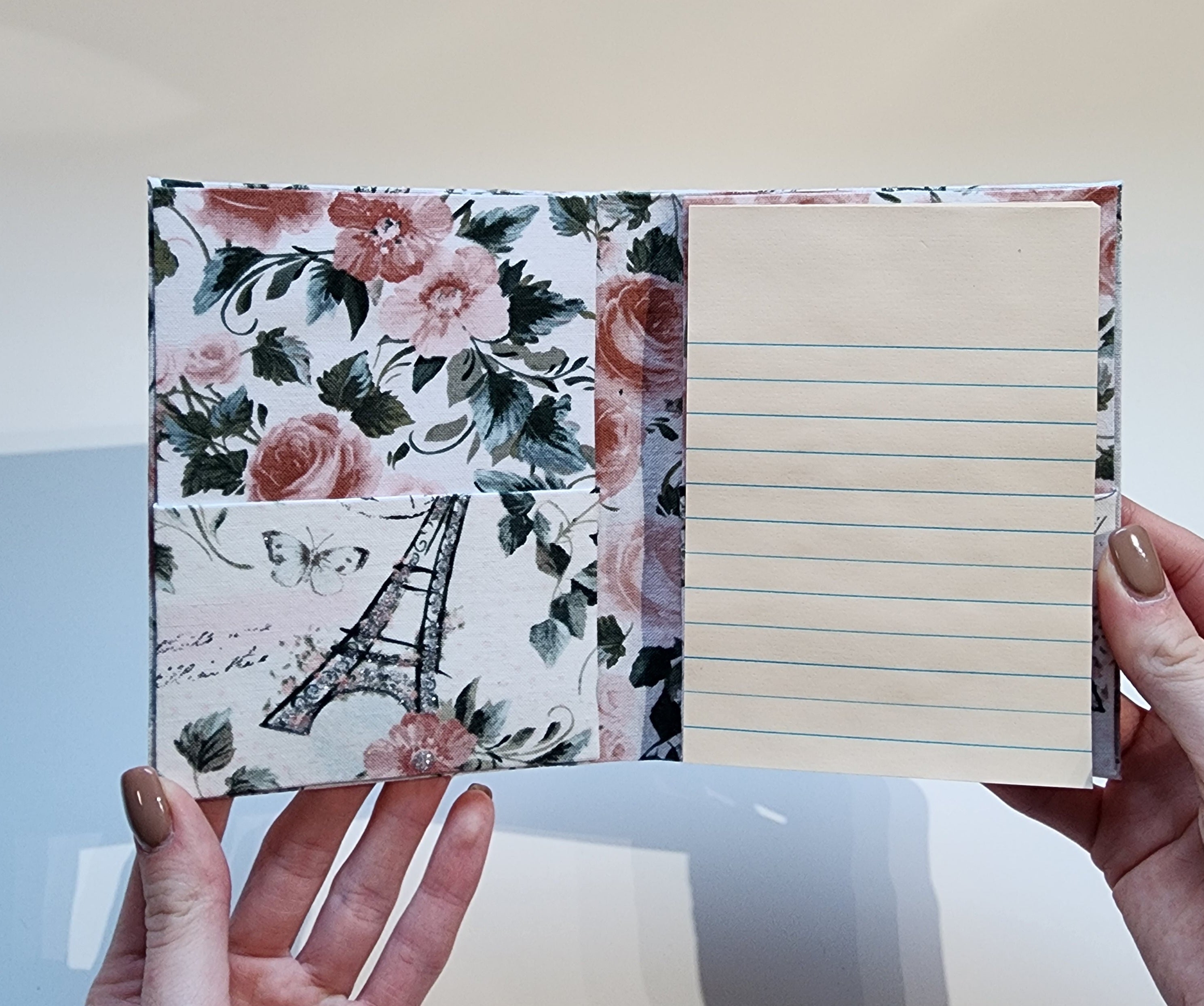 3x5 Jr. Legal Refillable Notepad Holder Pink Roses