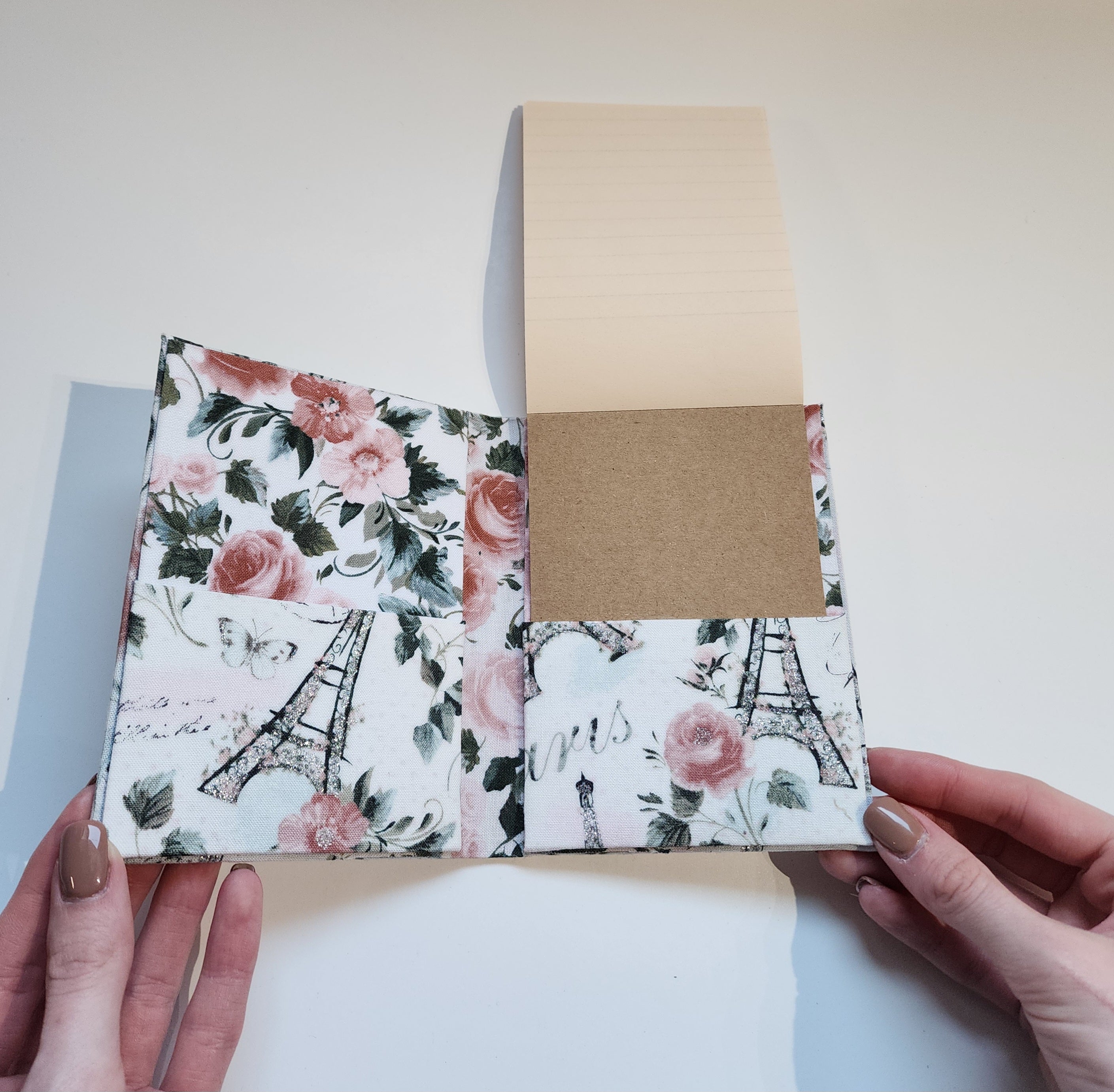 3x5 Jr. Legal Refillable Notepad Holder Pink Roses