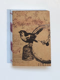 A6 French Link Journal vintage bird