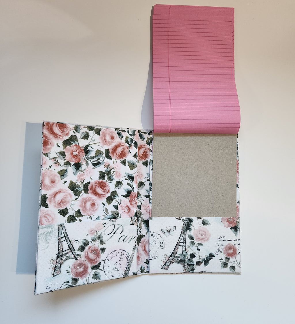Jr. Legal Refillable Notepad Holder Pink Roses