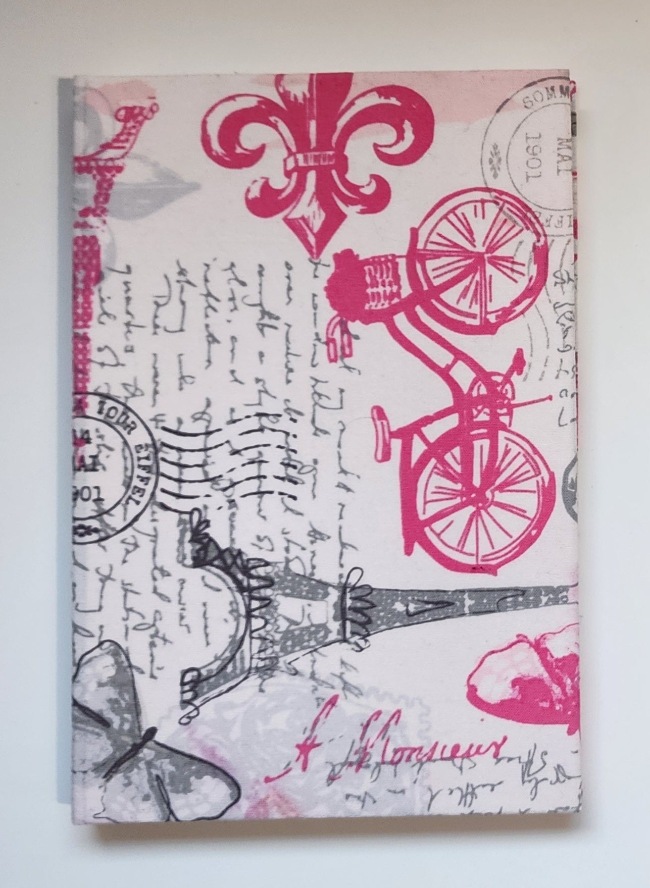5.5x8.5 Hardcover Journal Pink Bike