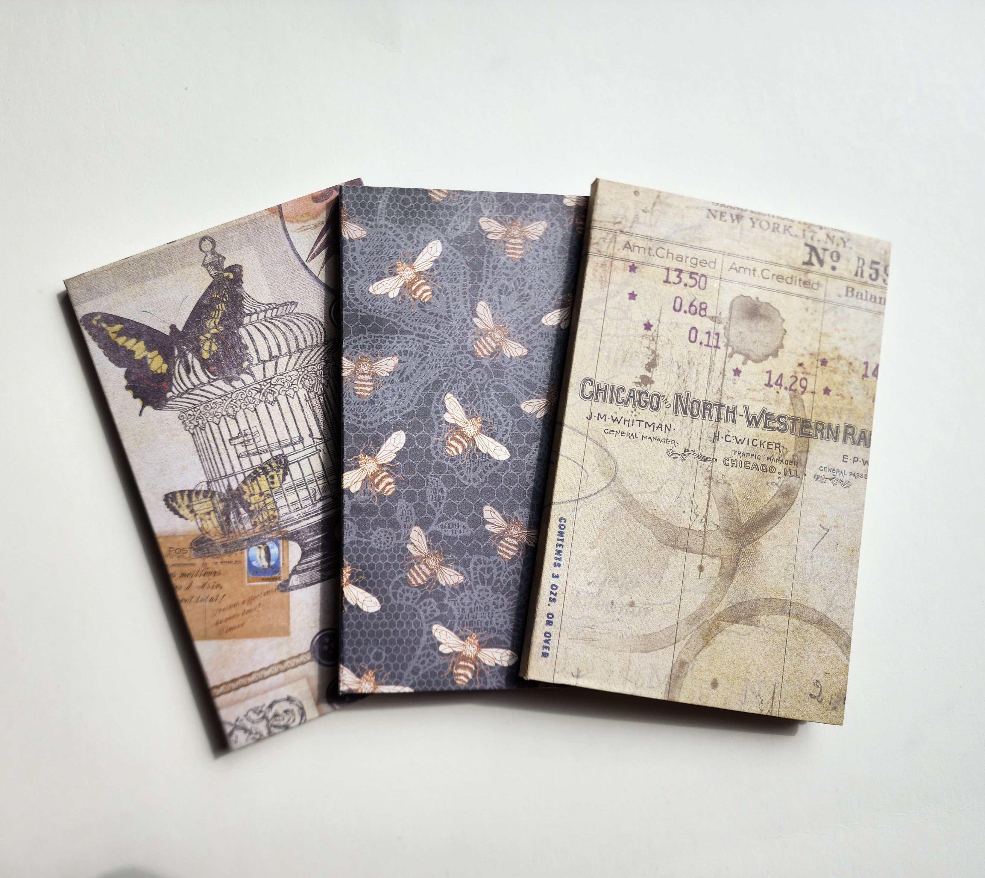 A Set of 4.5x7 Hardcover notebooks Vintage Themed