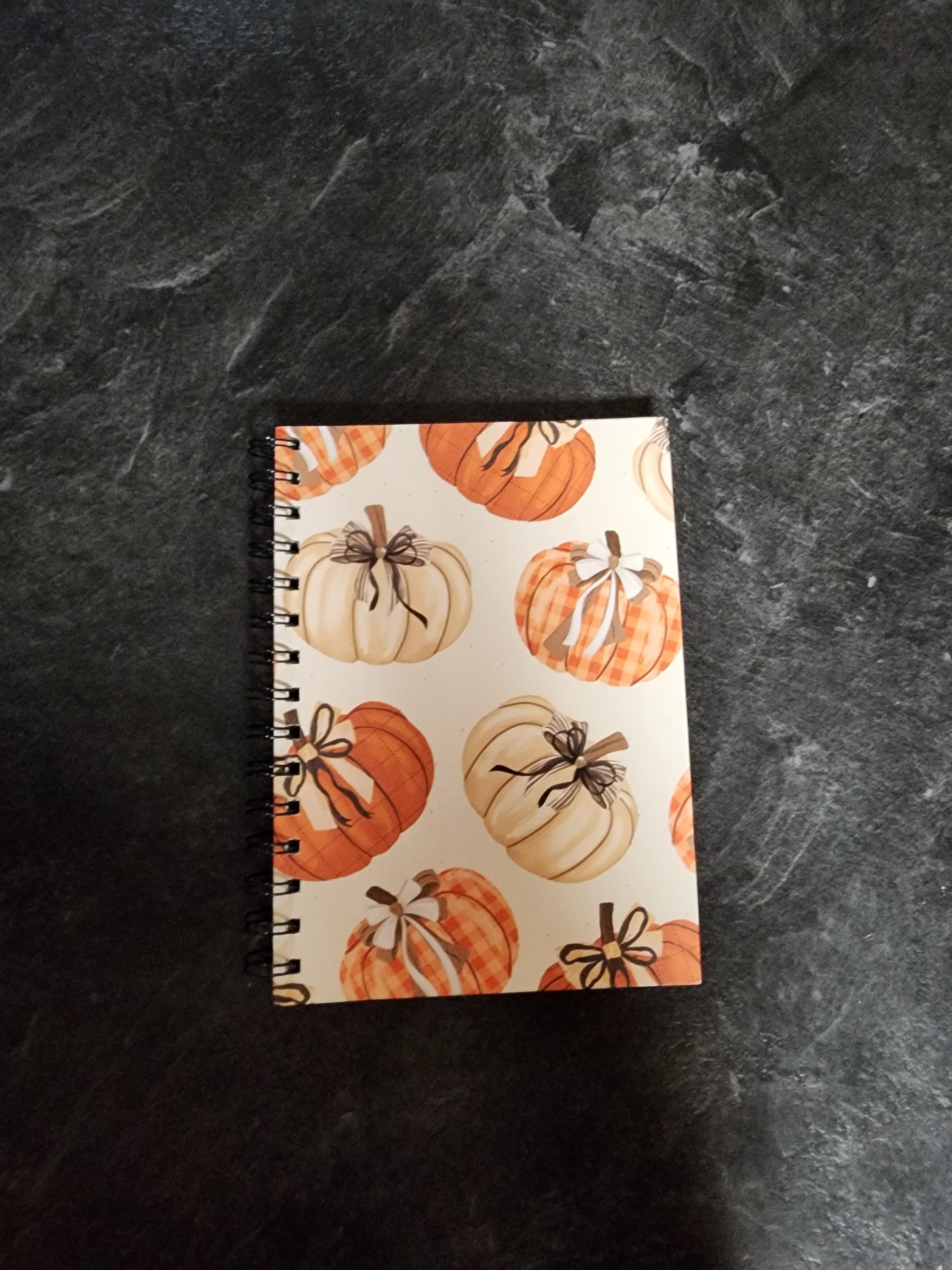 Hardcover Spiral Notebook Cream Pumkins