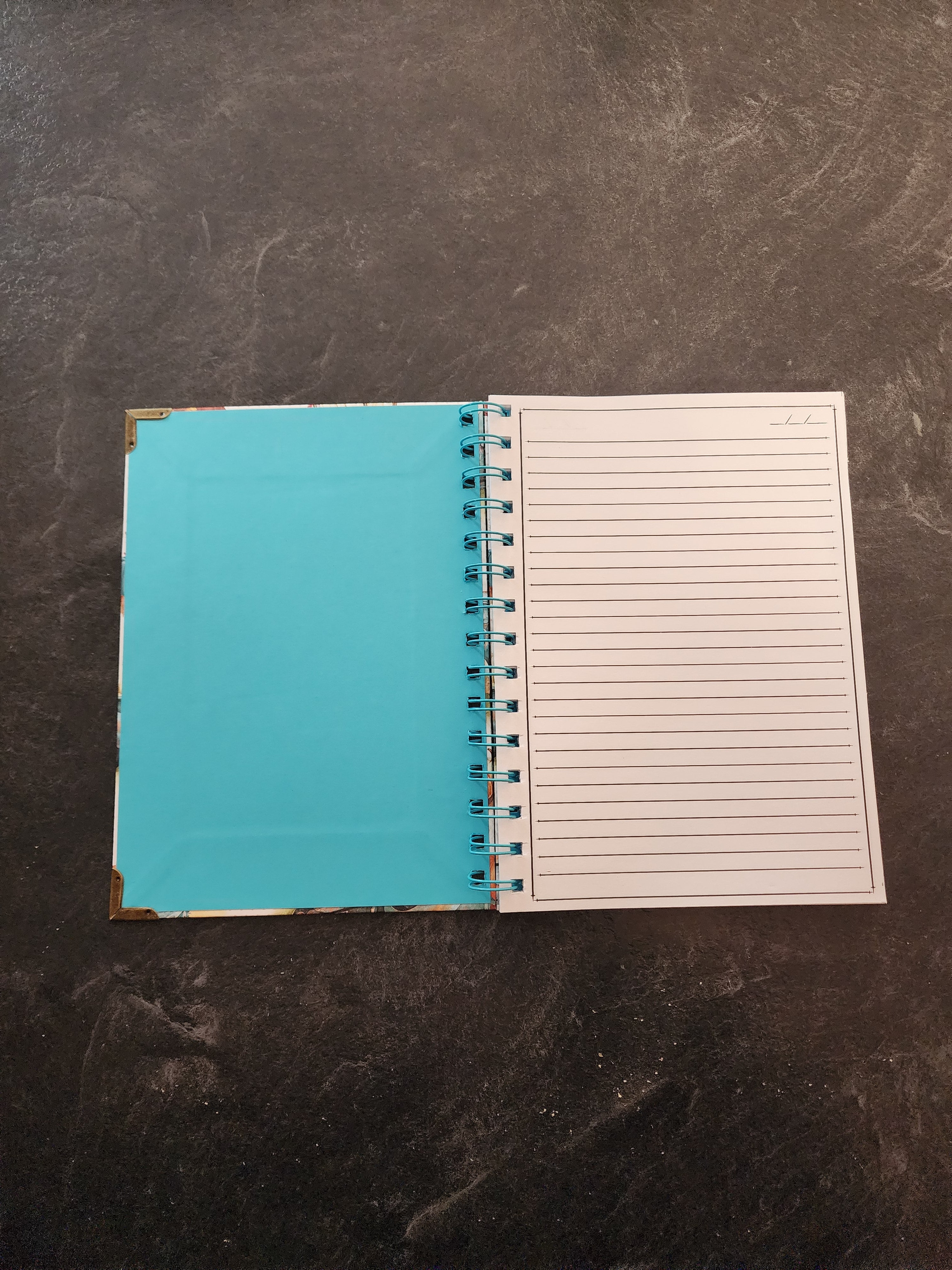Hardcover Spiral Notebook Teal Truck