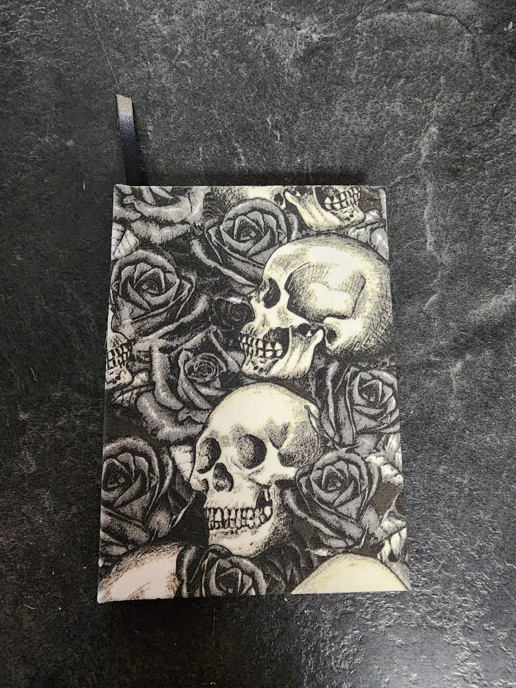 A6 Hardcover Journal White and Black Skulls