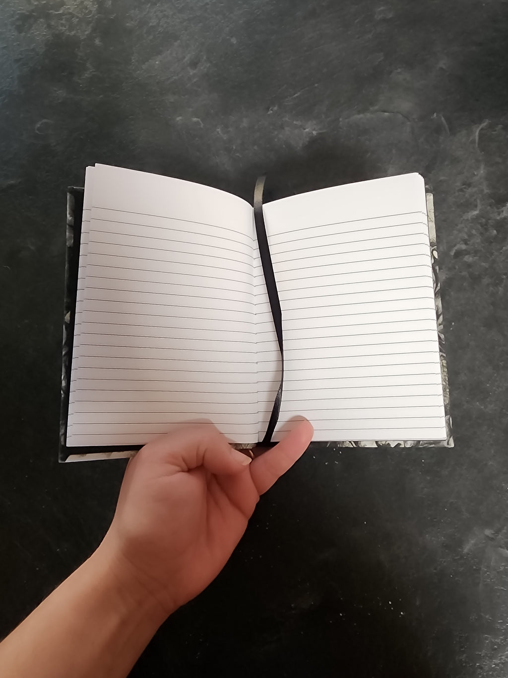 A6 Hardcover Journal White and Black Skulls