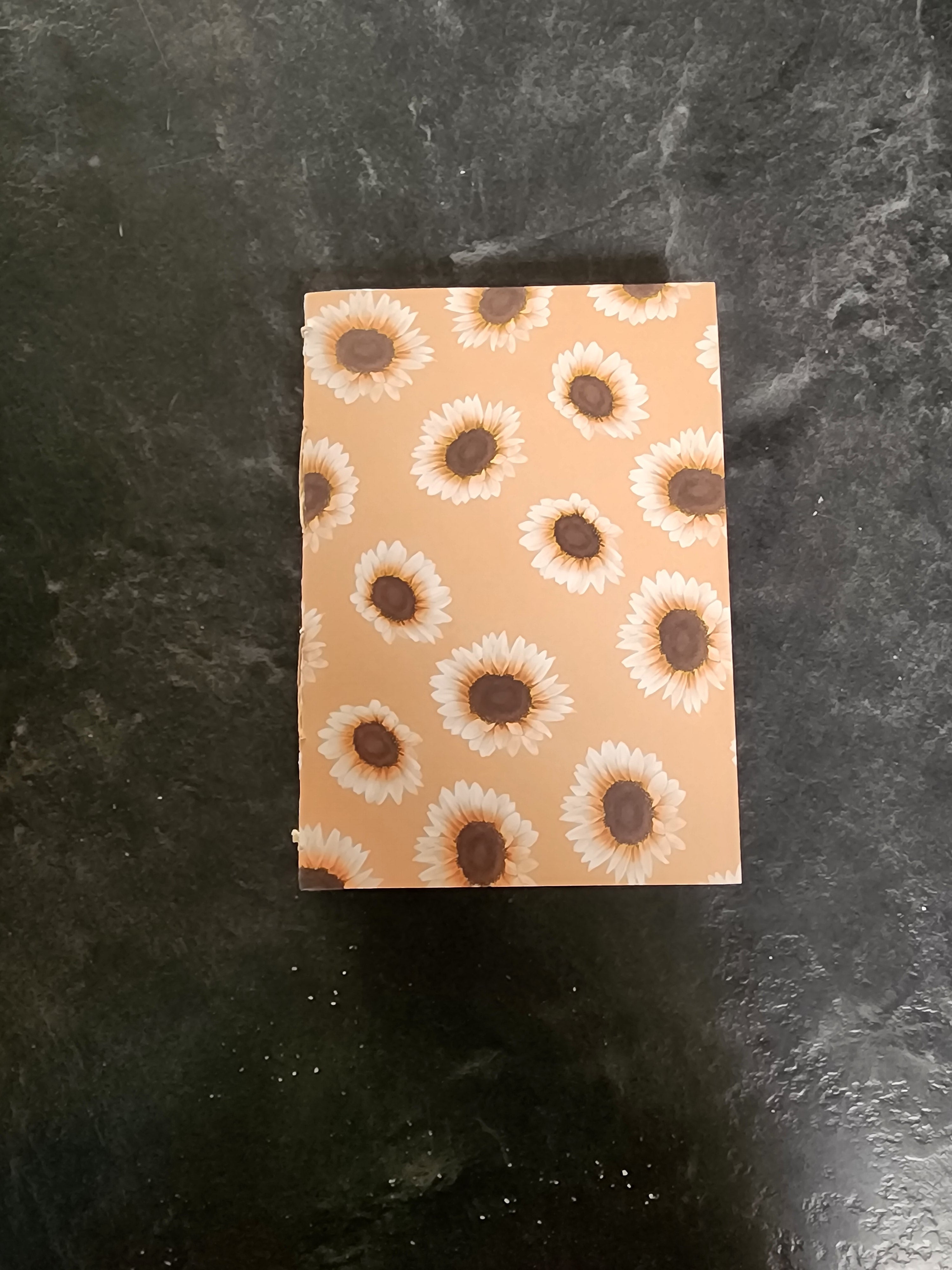 A6 French Link Journal Brown sunflowers