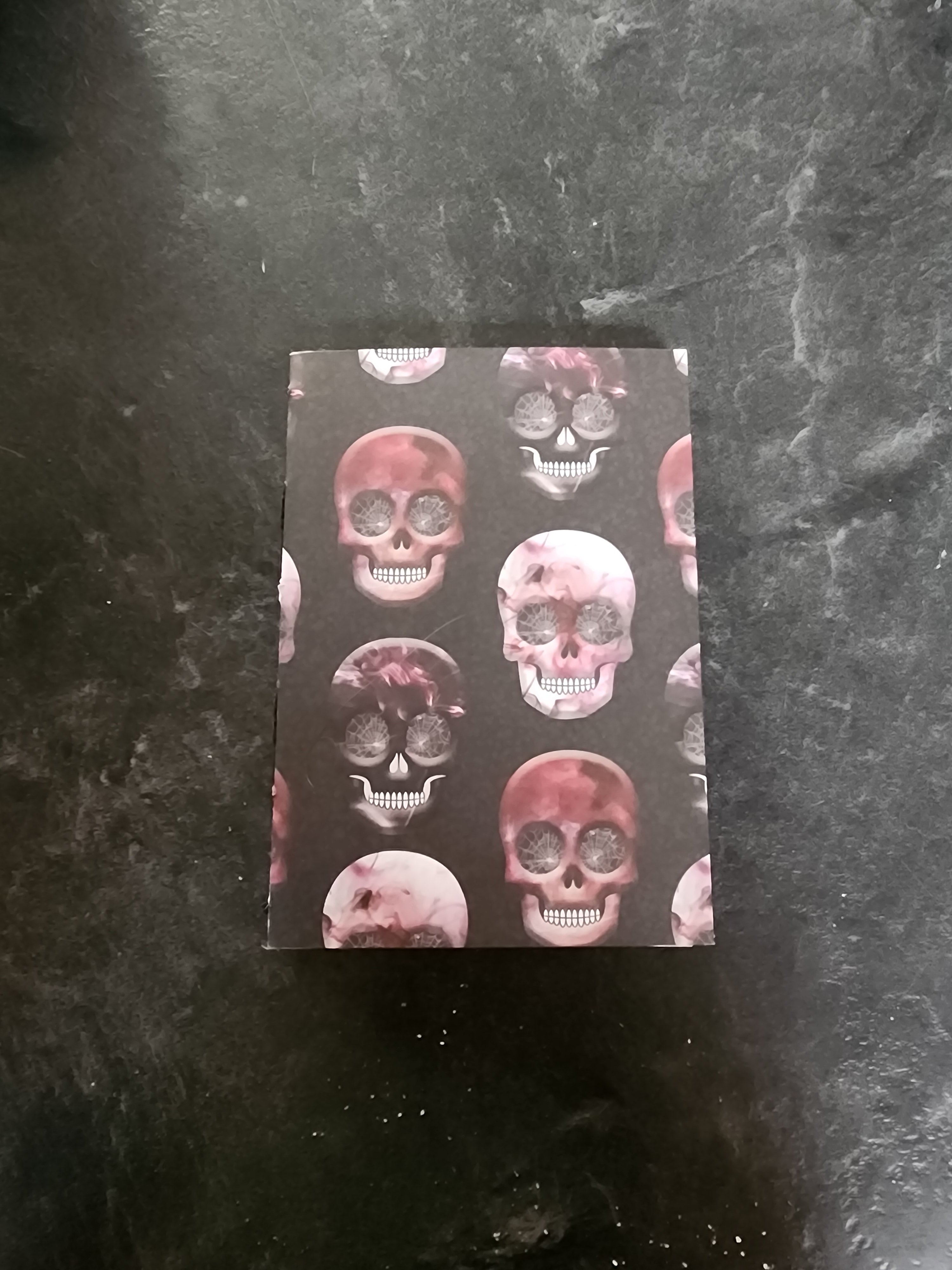 A6 French Link Journal Maroon Skulls