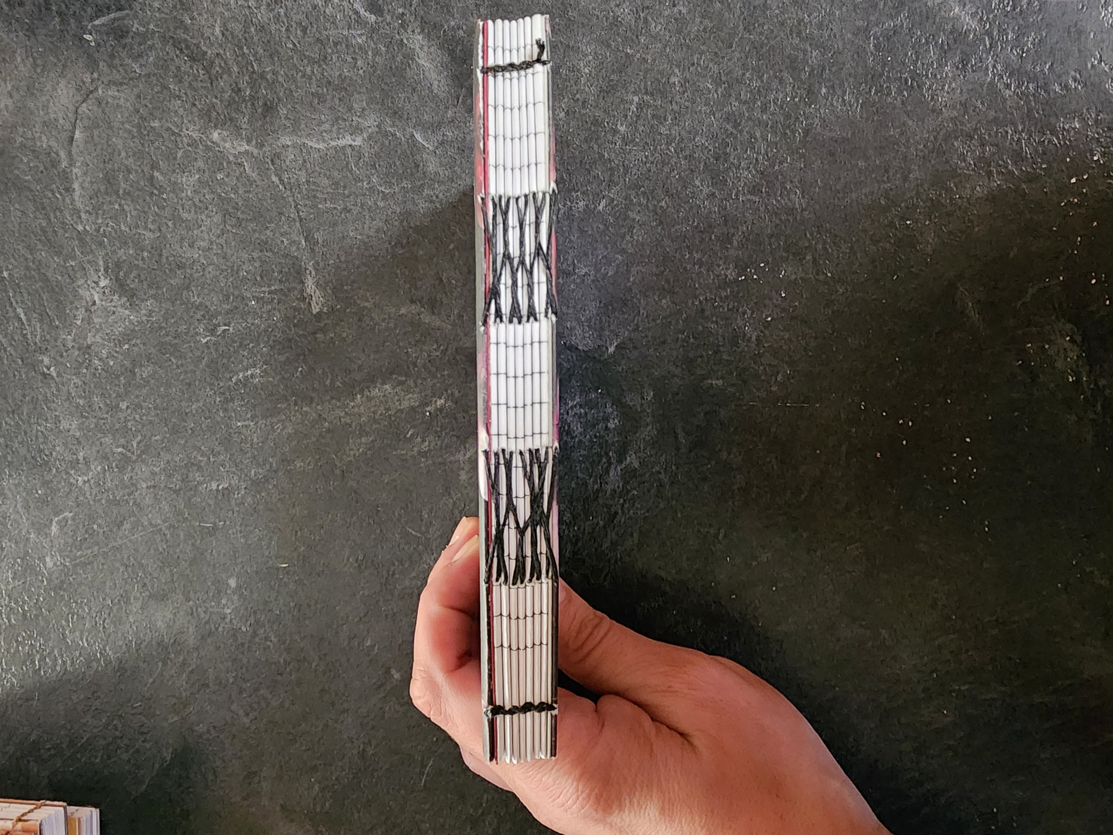 A6 French Link Journal Maroon Skulls