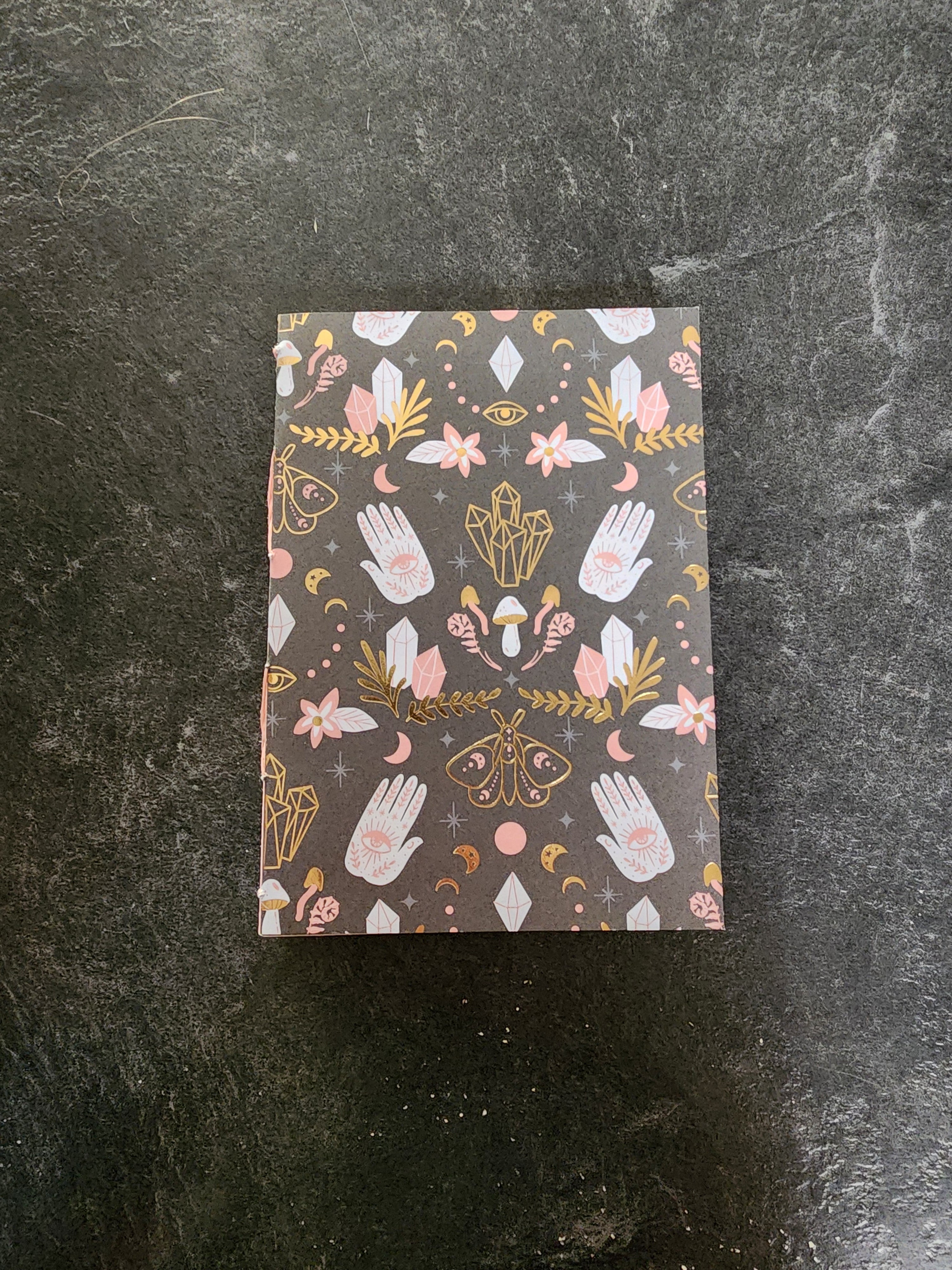 A6 French Link Journal Pink Crystals