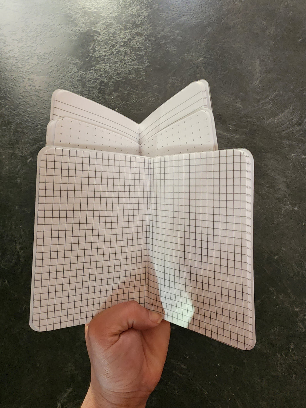 Set of Three 4x5 Notebooks Brown Plaid