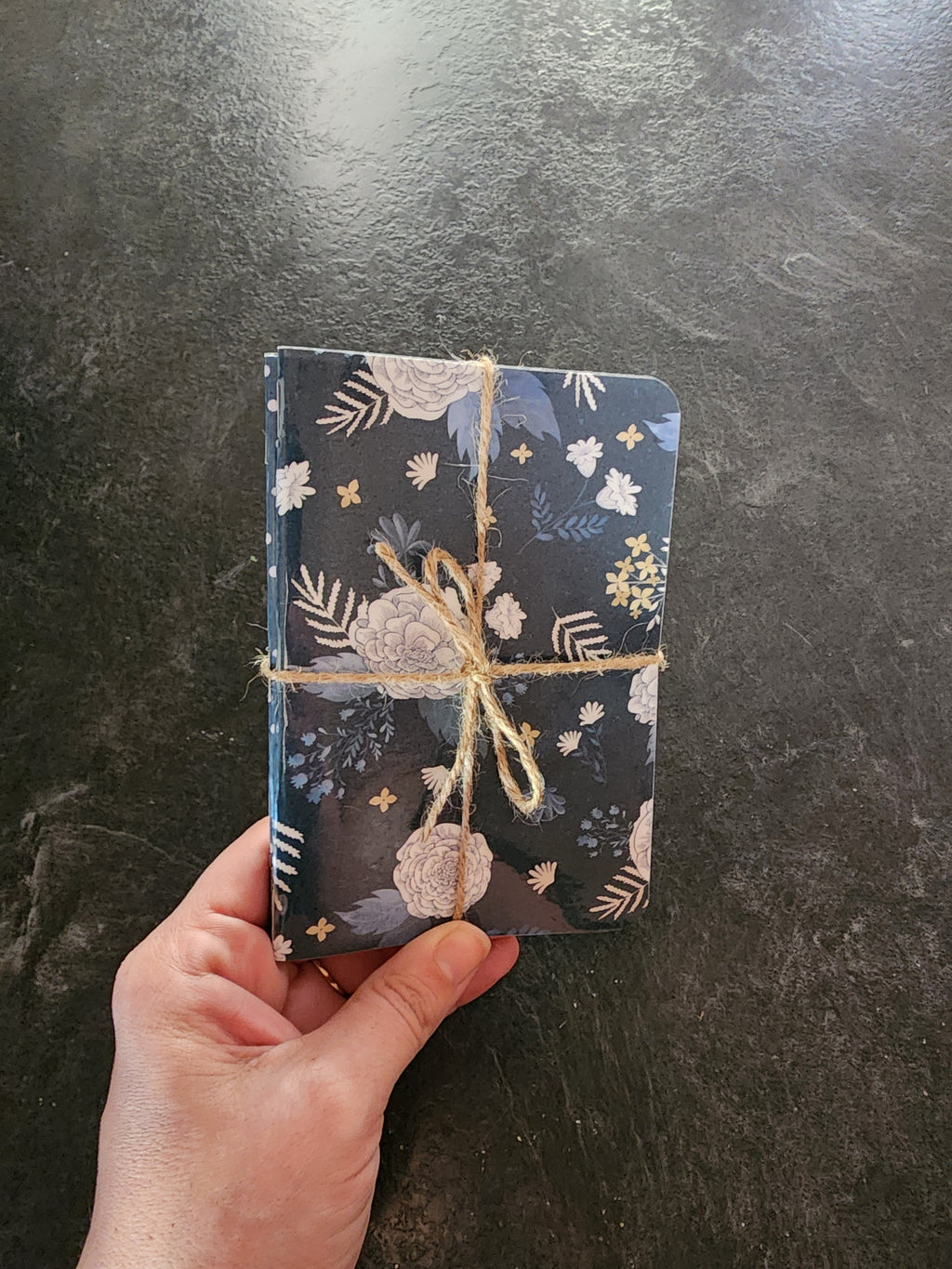 Set of 3 4x5 Softcover Notebooks Blue Flowers