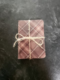 Set of 3 4x5 Softcover Notebooks Brown Plaid