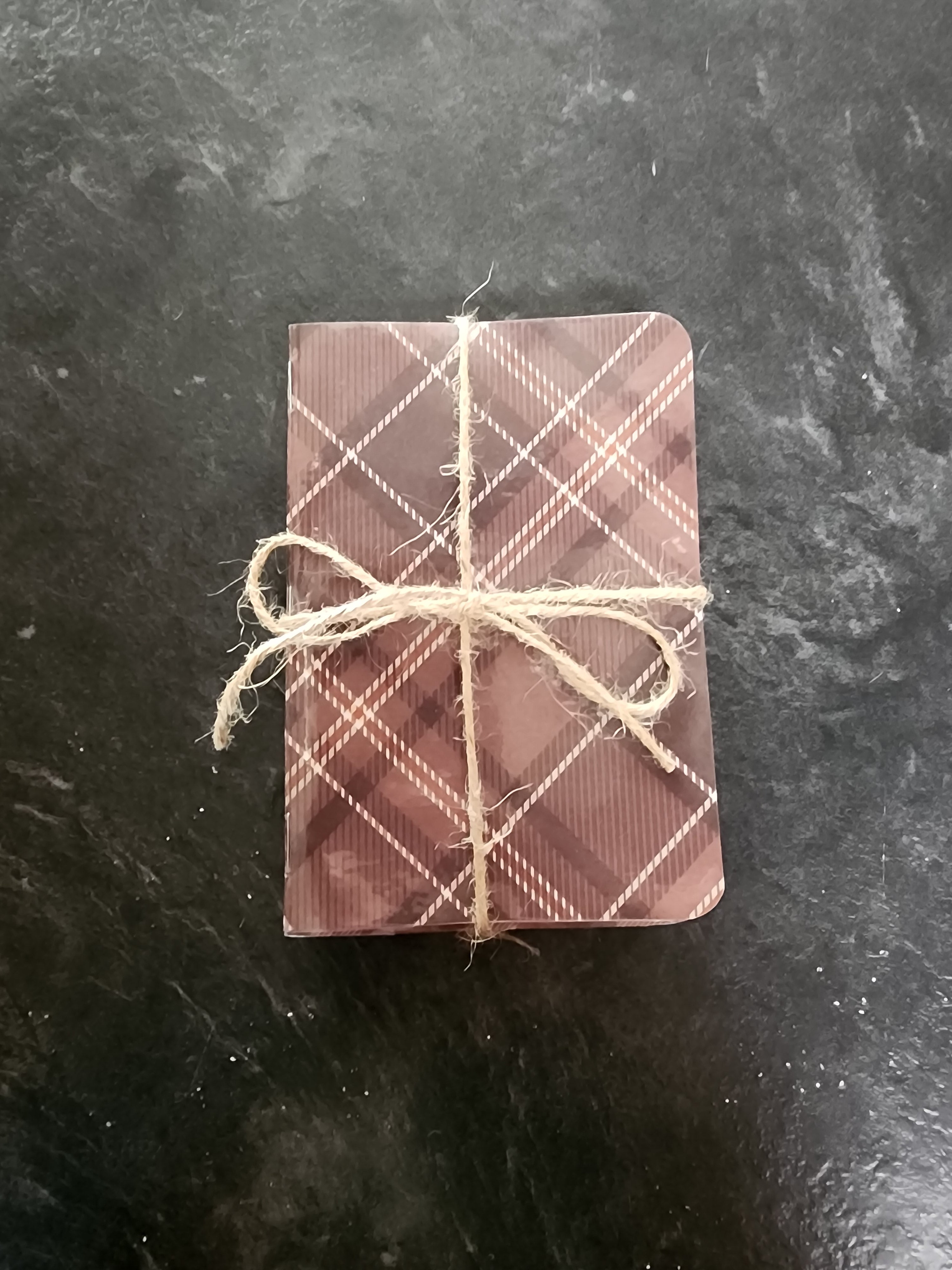 Set of 3 4x5 Softcover Notebooks Brown Plaid