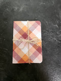 Set of 3 4x5 Softcover Notebooks Orange Plaid, Baige Plaid and Fall Checker