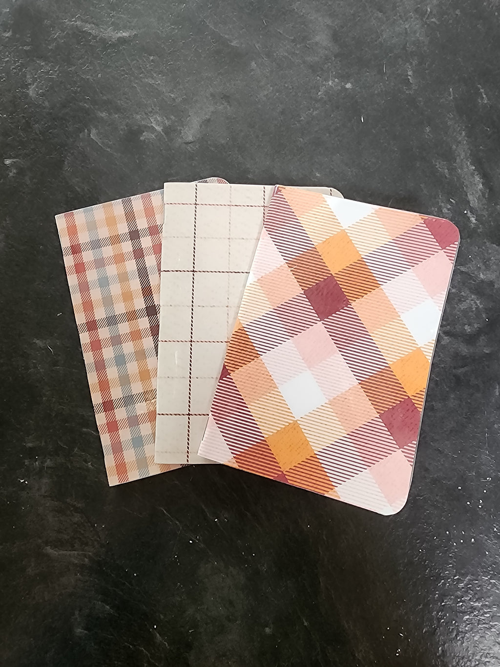 Set of Three 4x5 Notebooks Fall Plaid