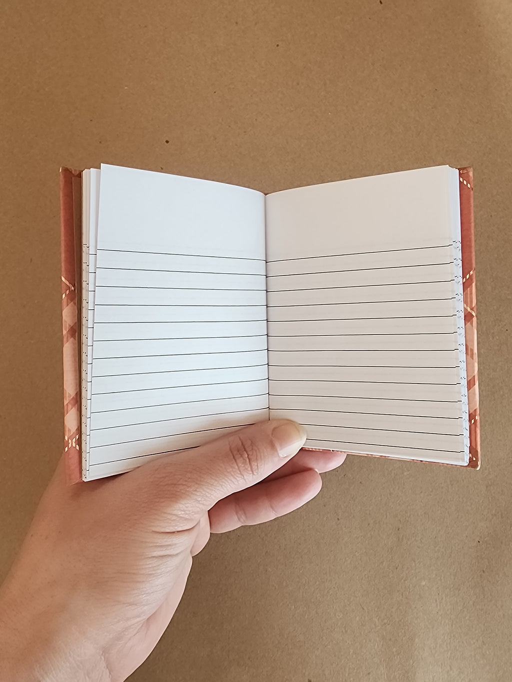 A7 Hardcover Journal Orange Plaid