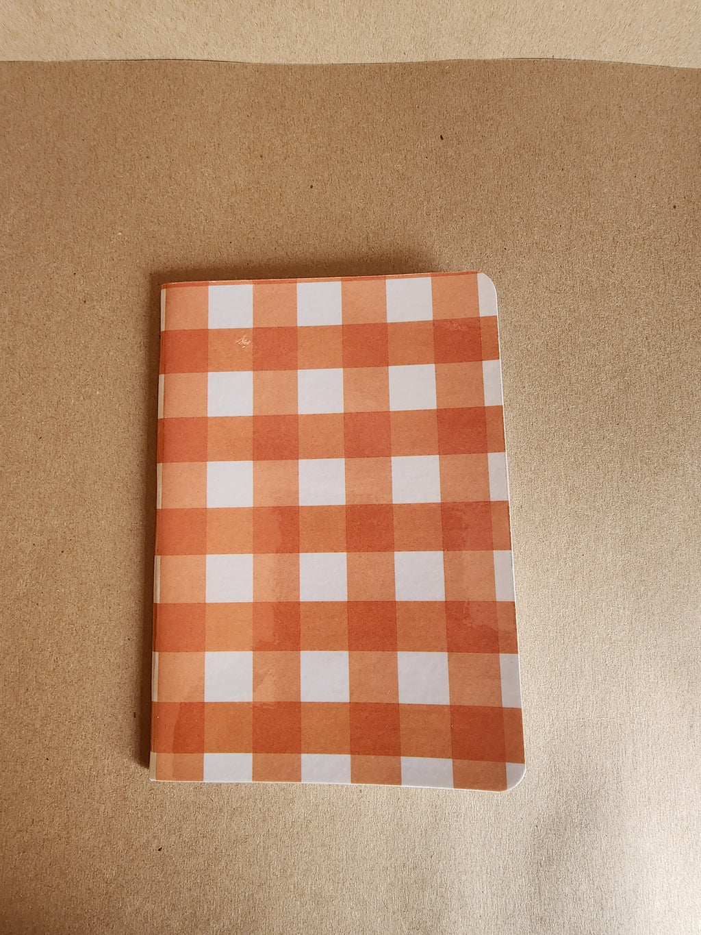 5x7 Softcover Journal Orange and White Checker