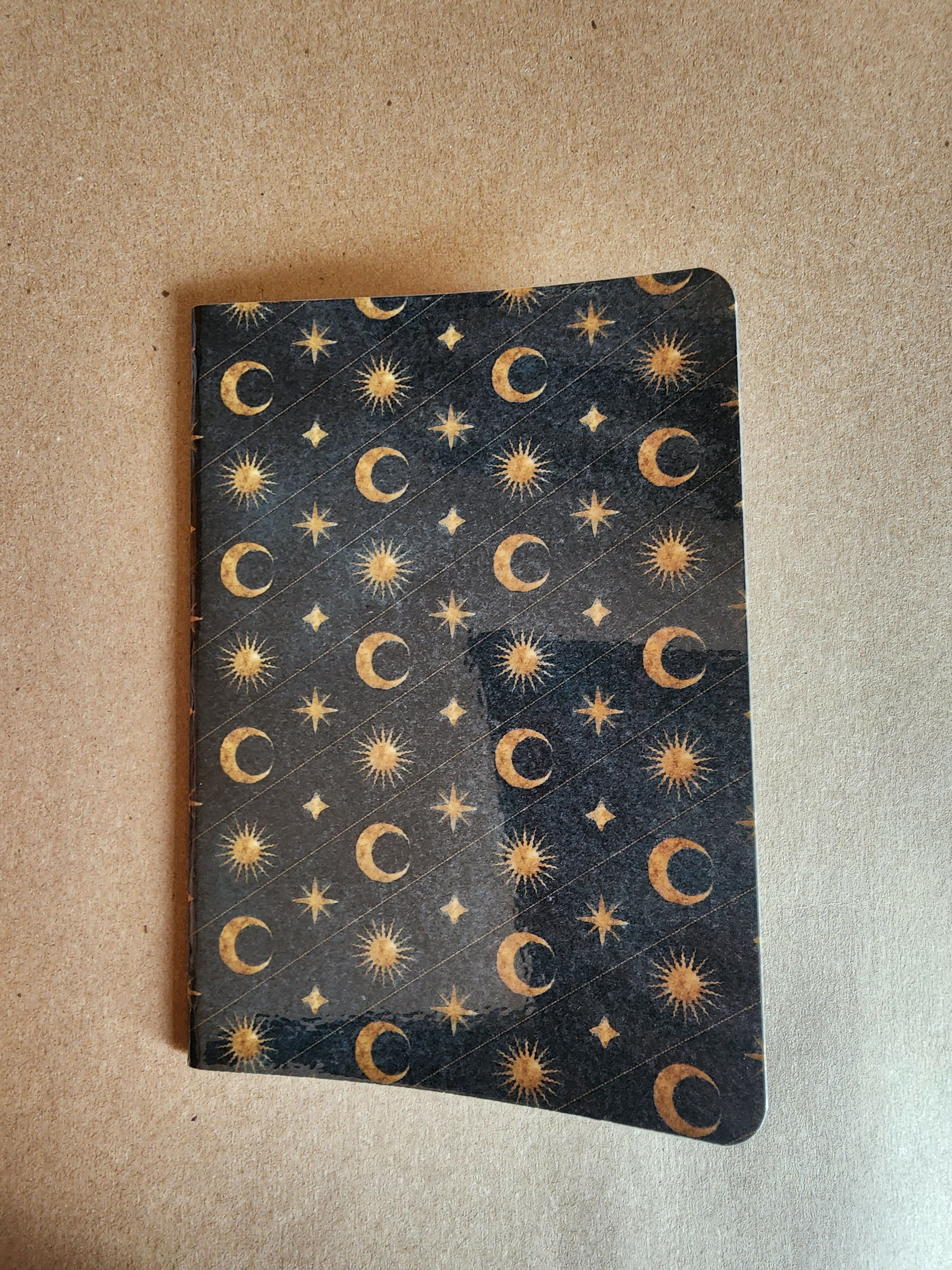 5x7 Softcover Journal Blue with Gold Moons