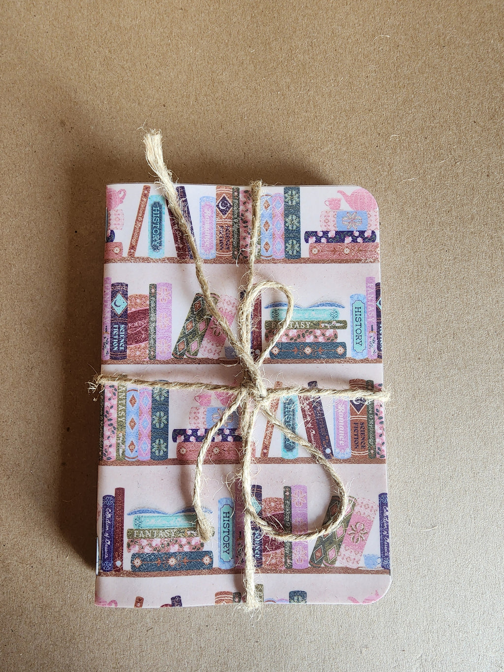 Set od 3 4x5 Softcover Notebooks Pink Books, Book Sayings and Book Tickets