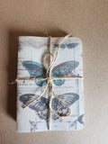 Set of 3 4x5 Softcover Journals Vintage Butterfly, Keys and Flowers