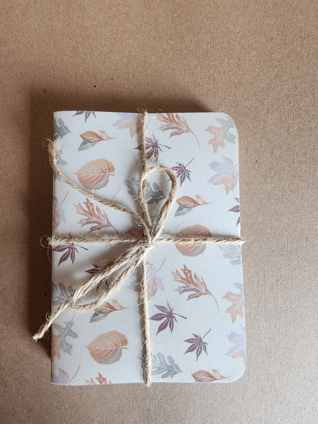 Set of 3 4x5 Softcover Notebooks Fall Leaves, Green Dots and Tan Plaid