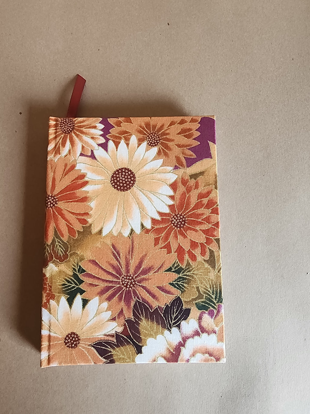 A6 Hardcover Journal Orange Flowers
