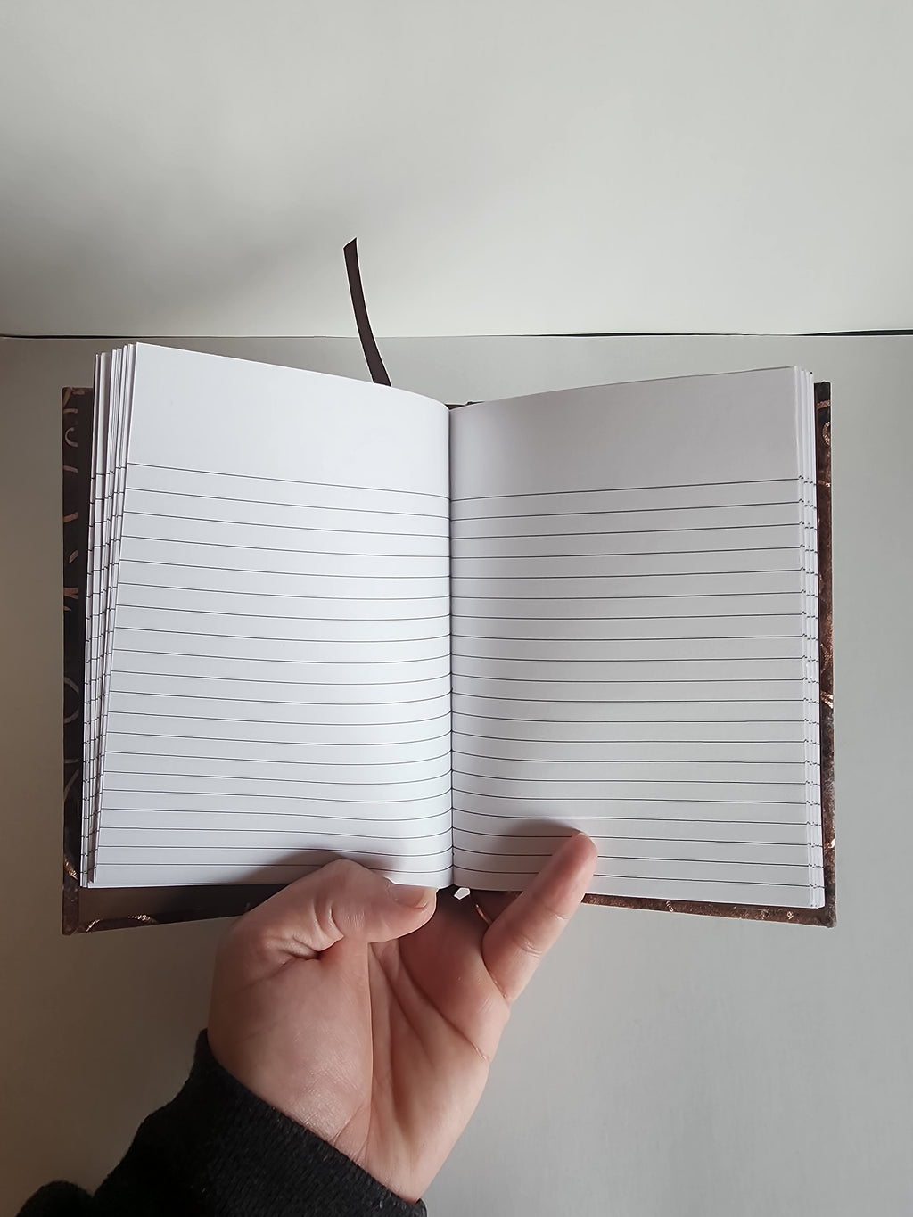 A6 Hardcover Journal Brown with Gold Swirls