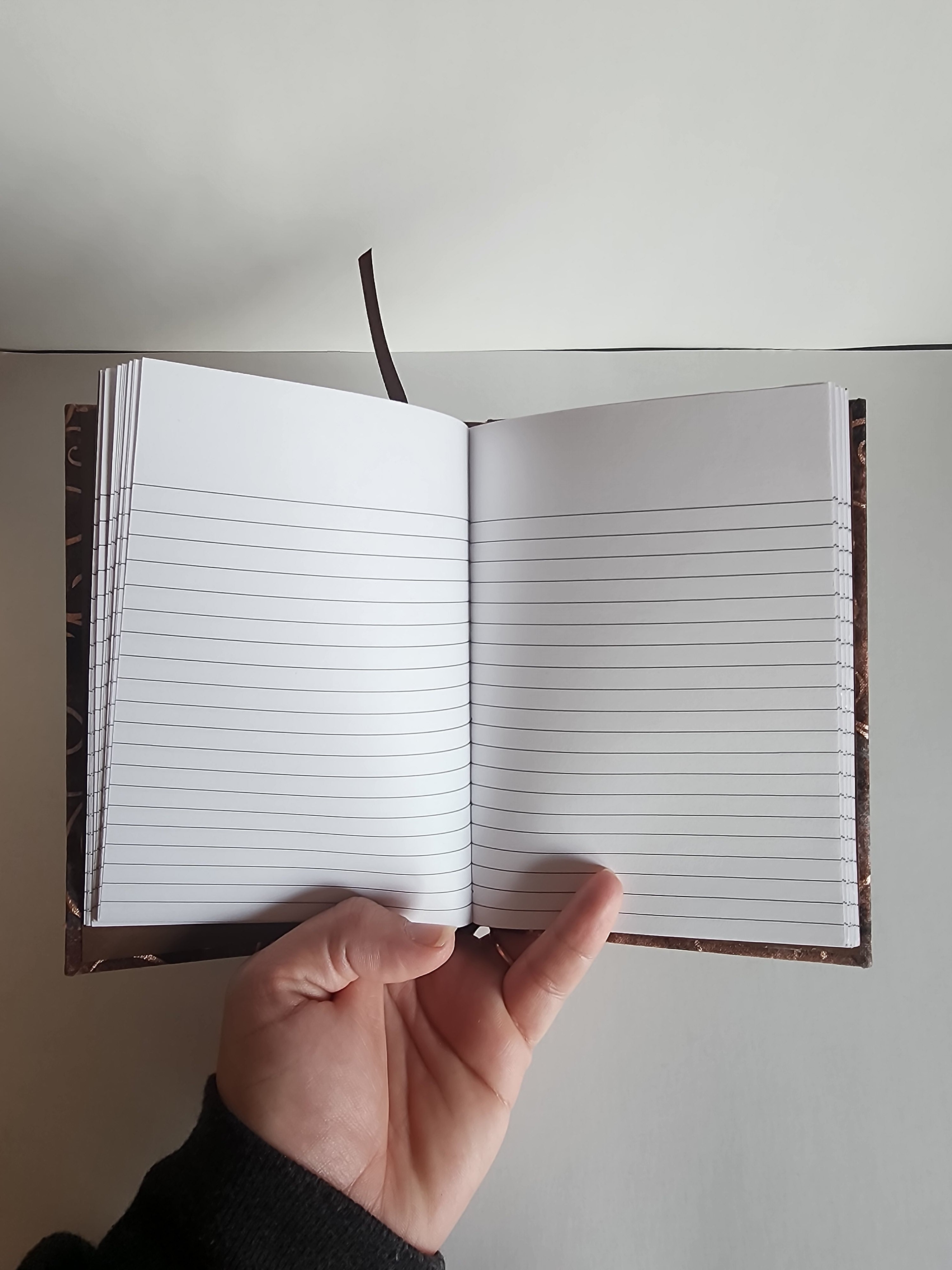 A6 Hardcover Journal Brown with Gold Swirls