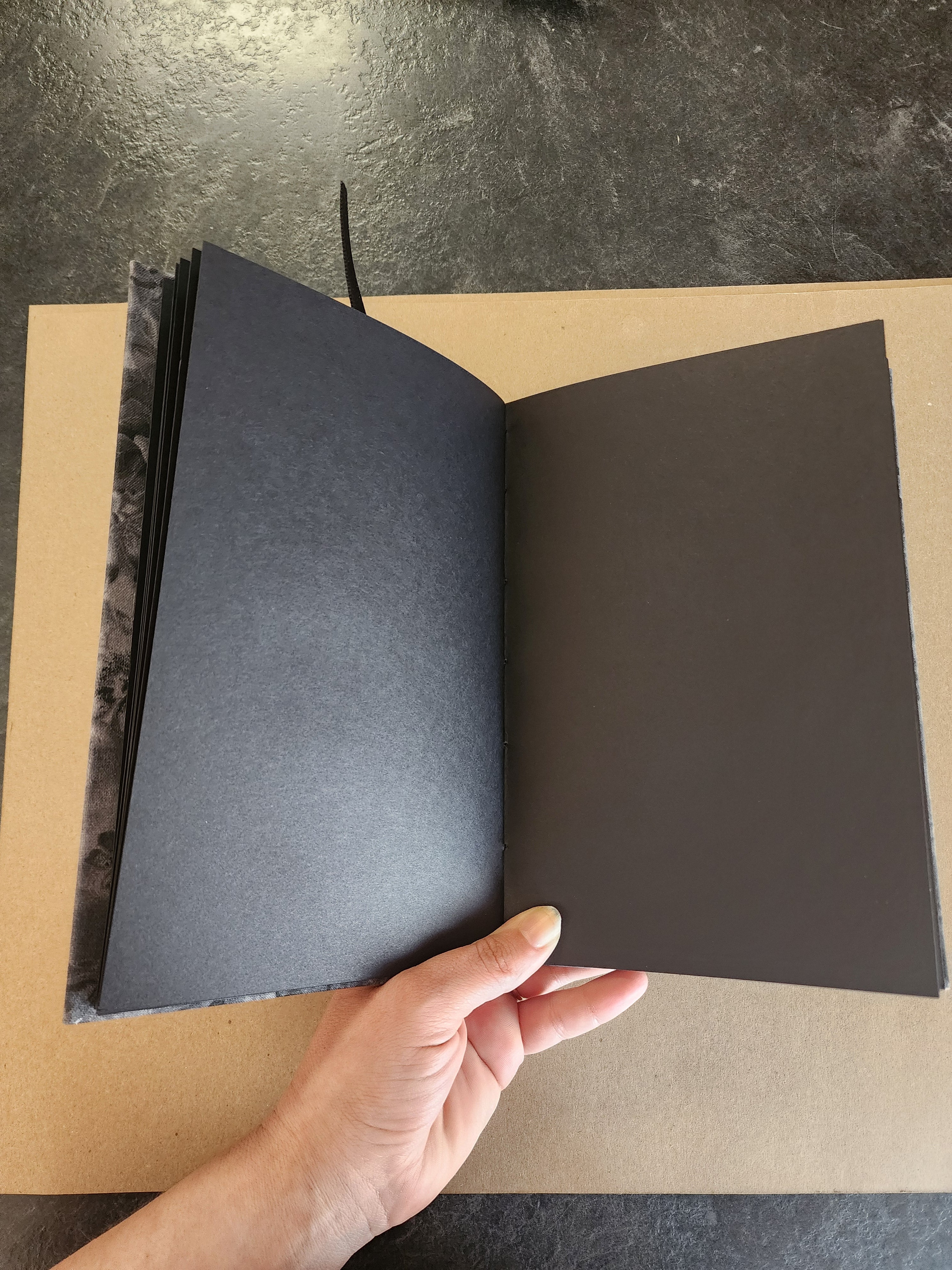 5.5x8.5 Hardcover Journal Black Flowers