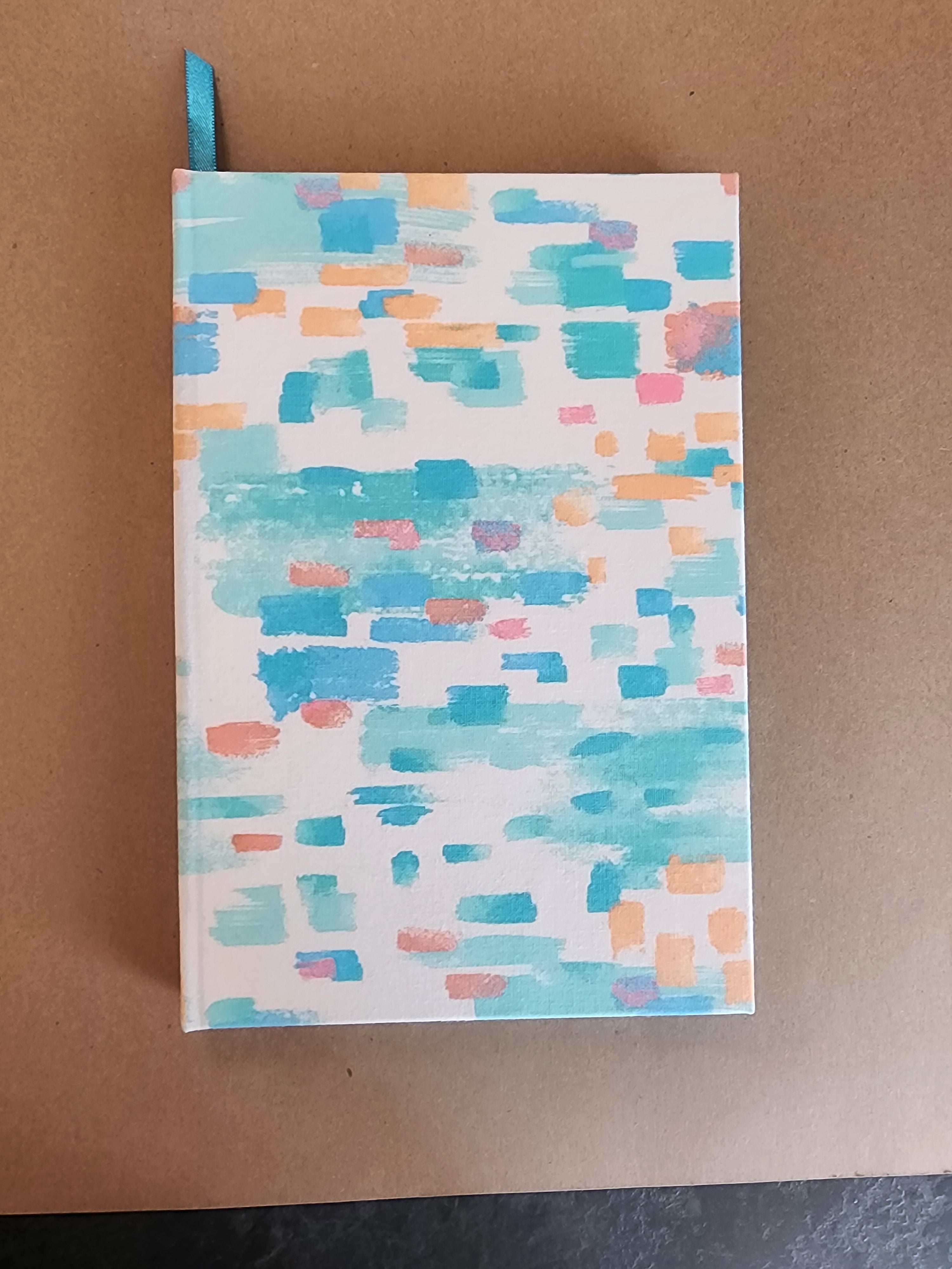 5.5x8.5 Hardcover Journal Blue Abstract