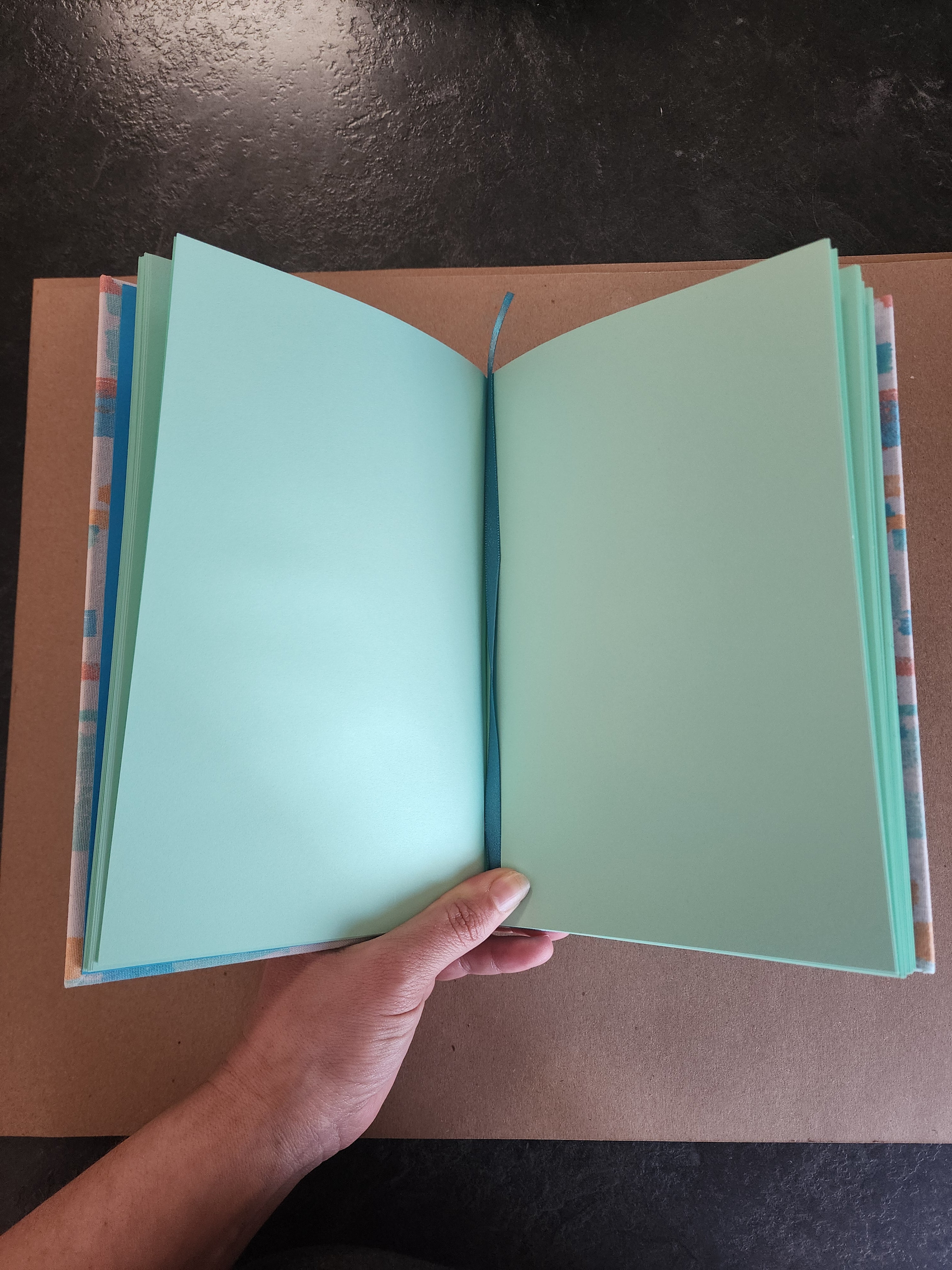 5.5x8.5 Hardcover Journal Blue Abstract