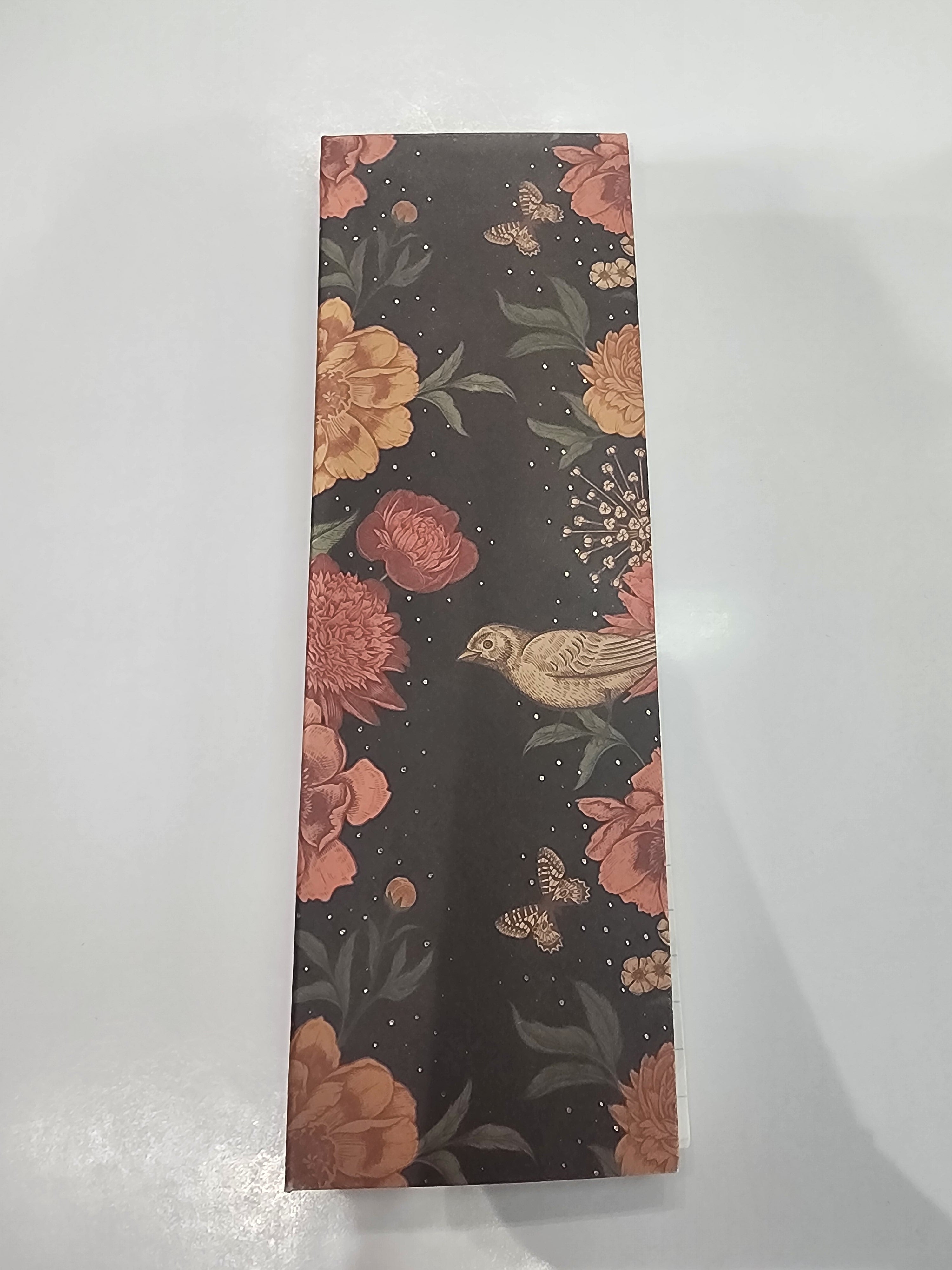 Hardcover Skinny Notepads Black Floral