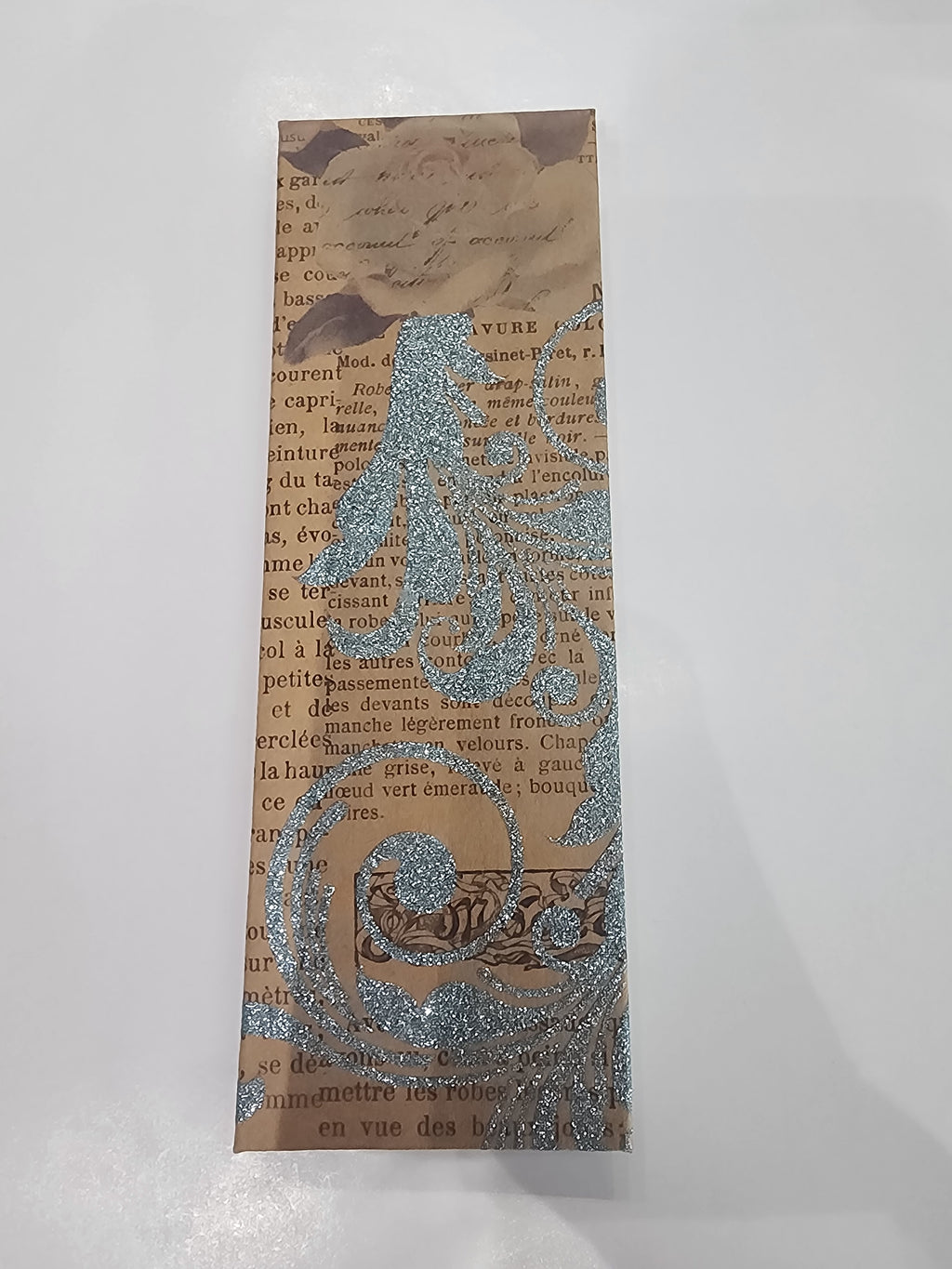 Hardcover Skinny notepad Blue Glitter Swirl
