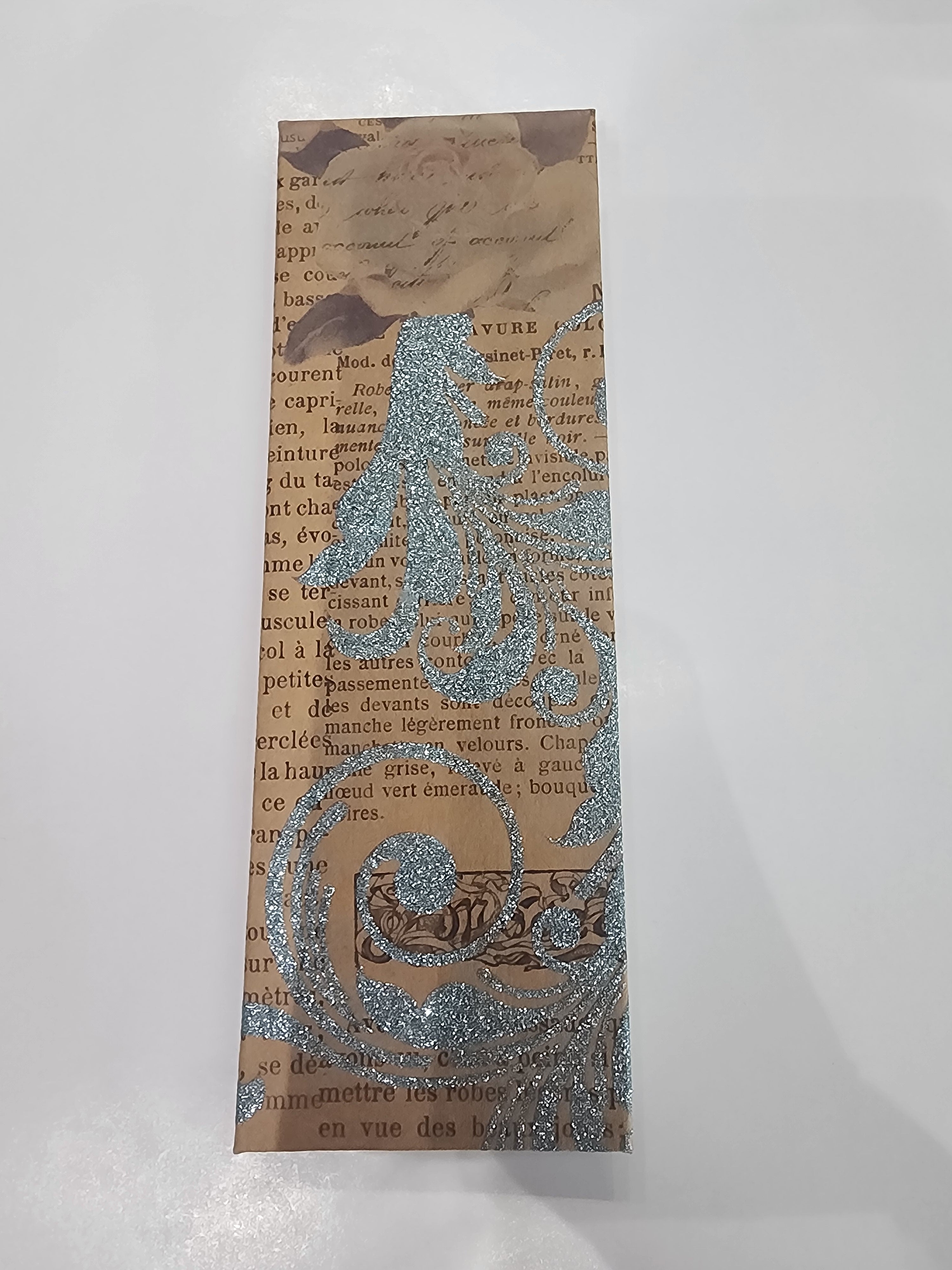 Hardcover Skinny notepad Blue Glitter Swirl