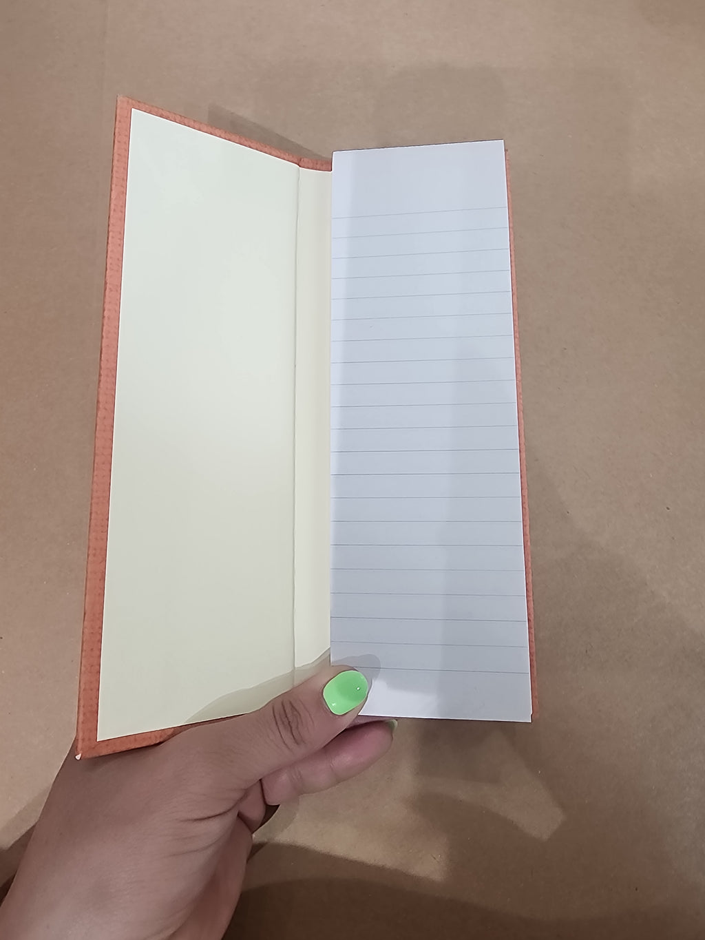 Hardcover Skinny Notepad Orange and White
