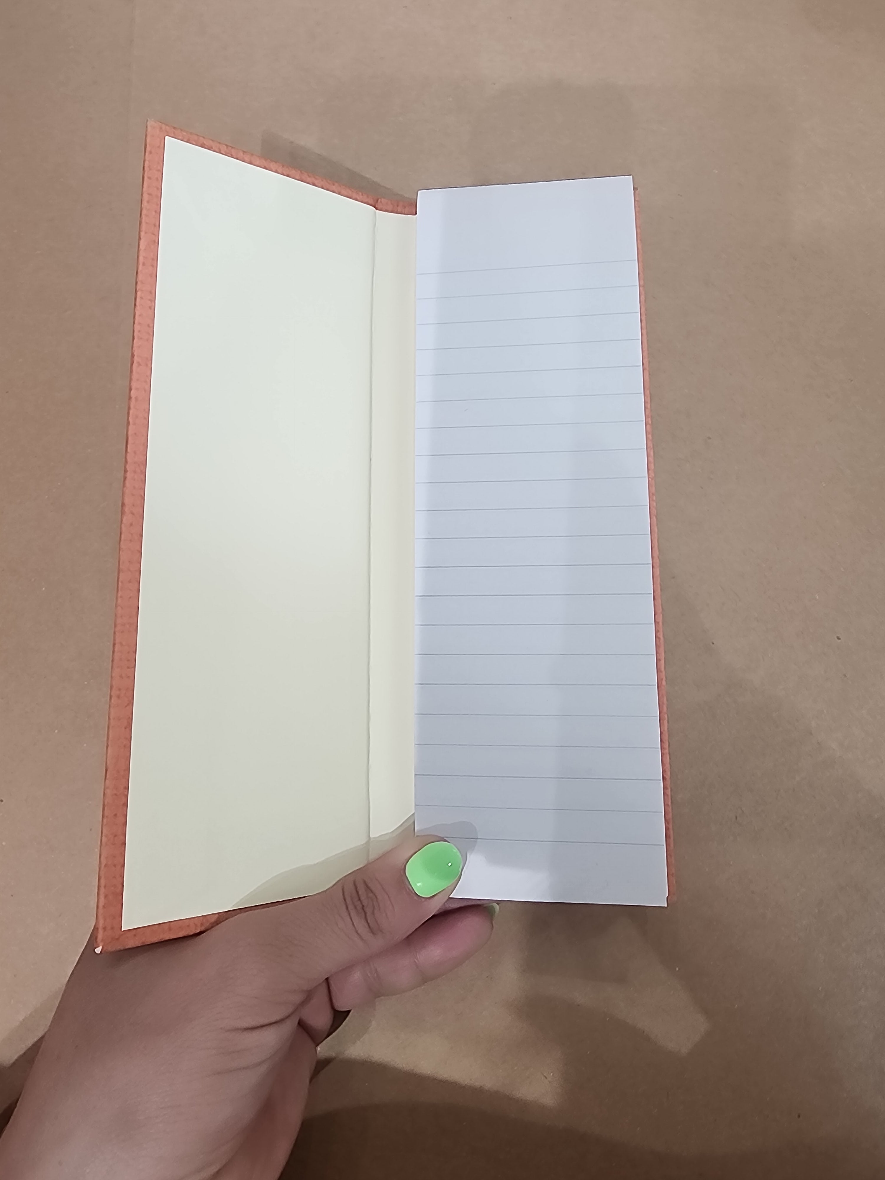 Hardcover Skinny Notepad Orange and White