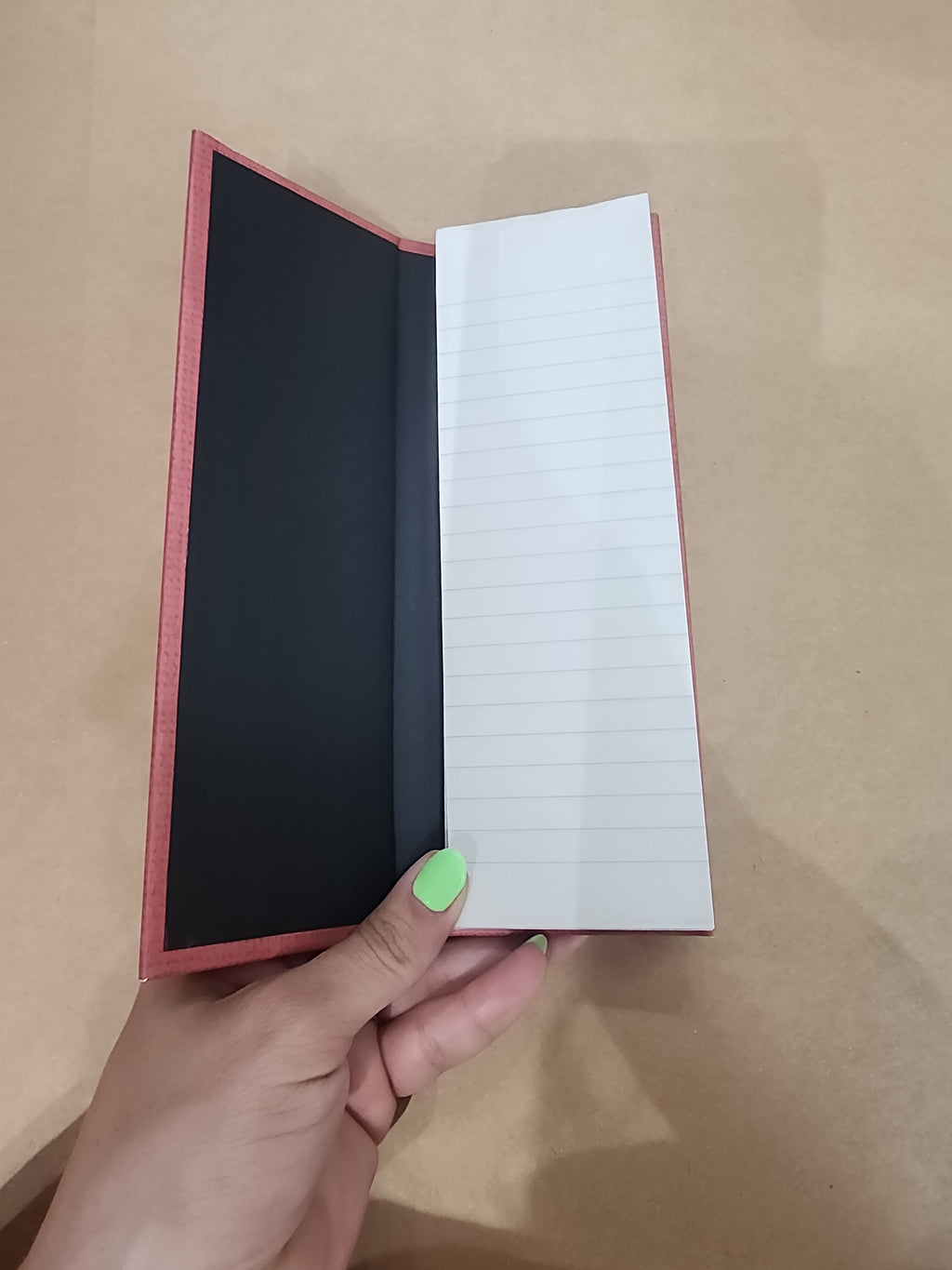 Hardcover Skinny Notepad Red and Black