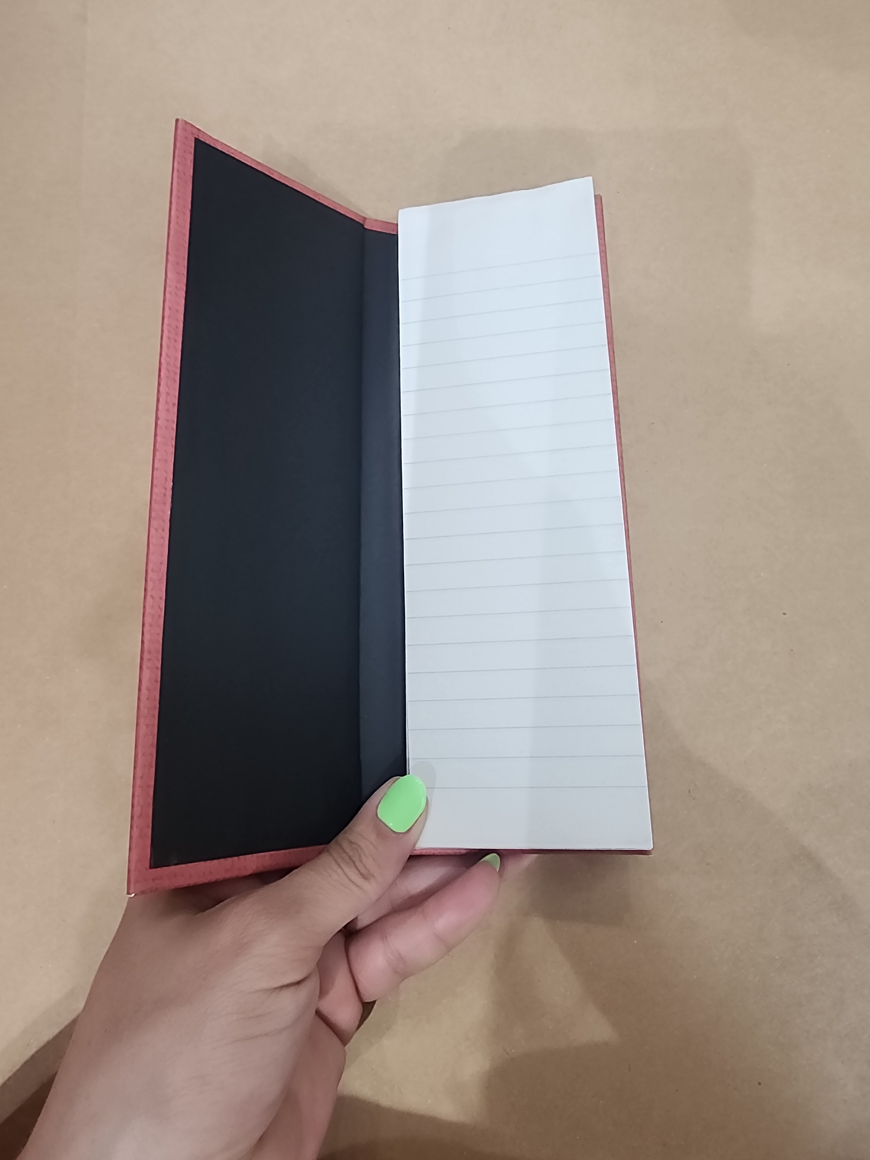 Hardcover Skinny Notepad Red and Black