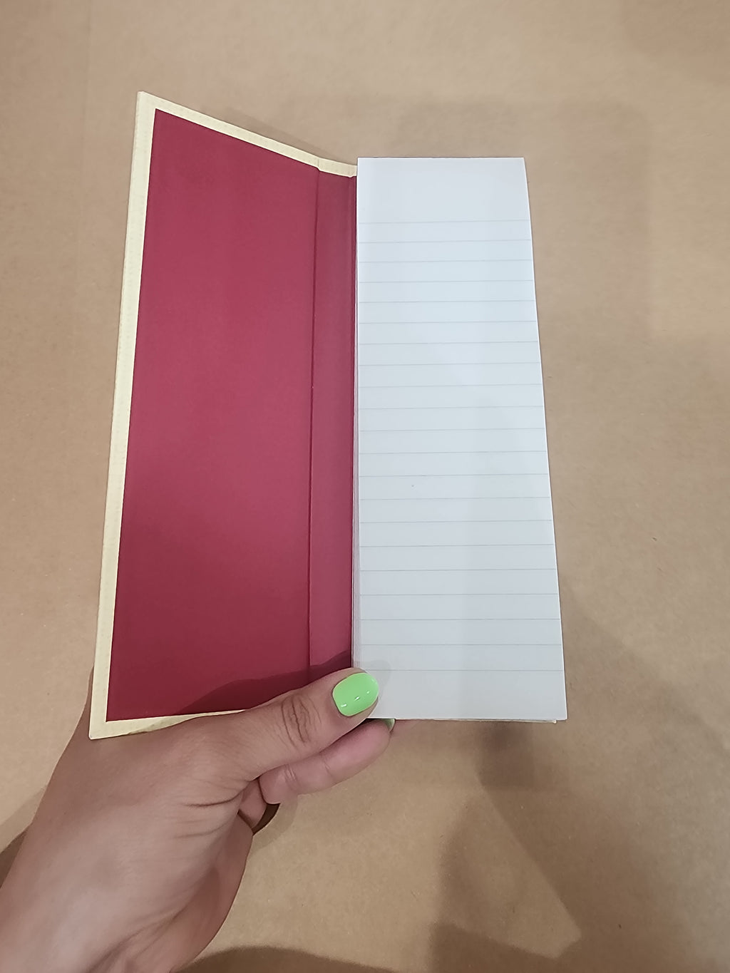 Hardcover Skinny Notepad White and Red