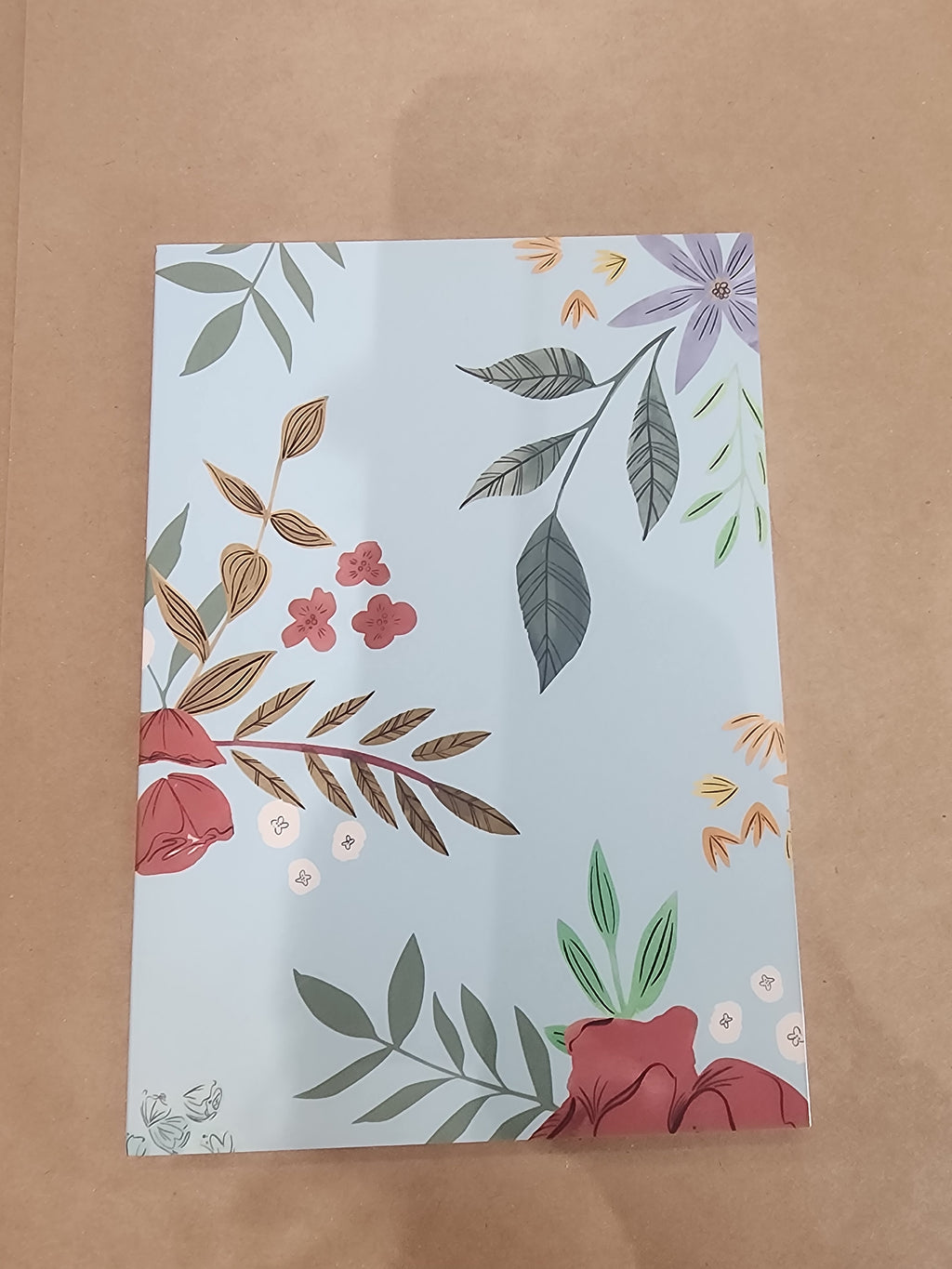 5x7 Perfect Bound Softcover Notebook Light Blue Floral