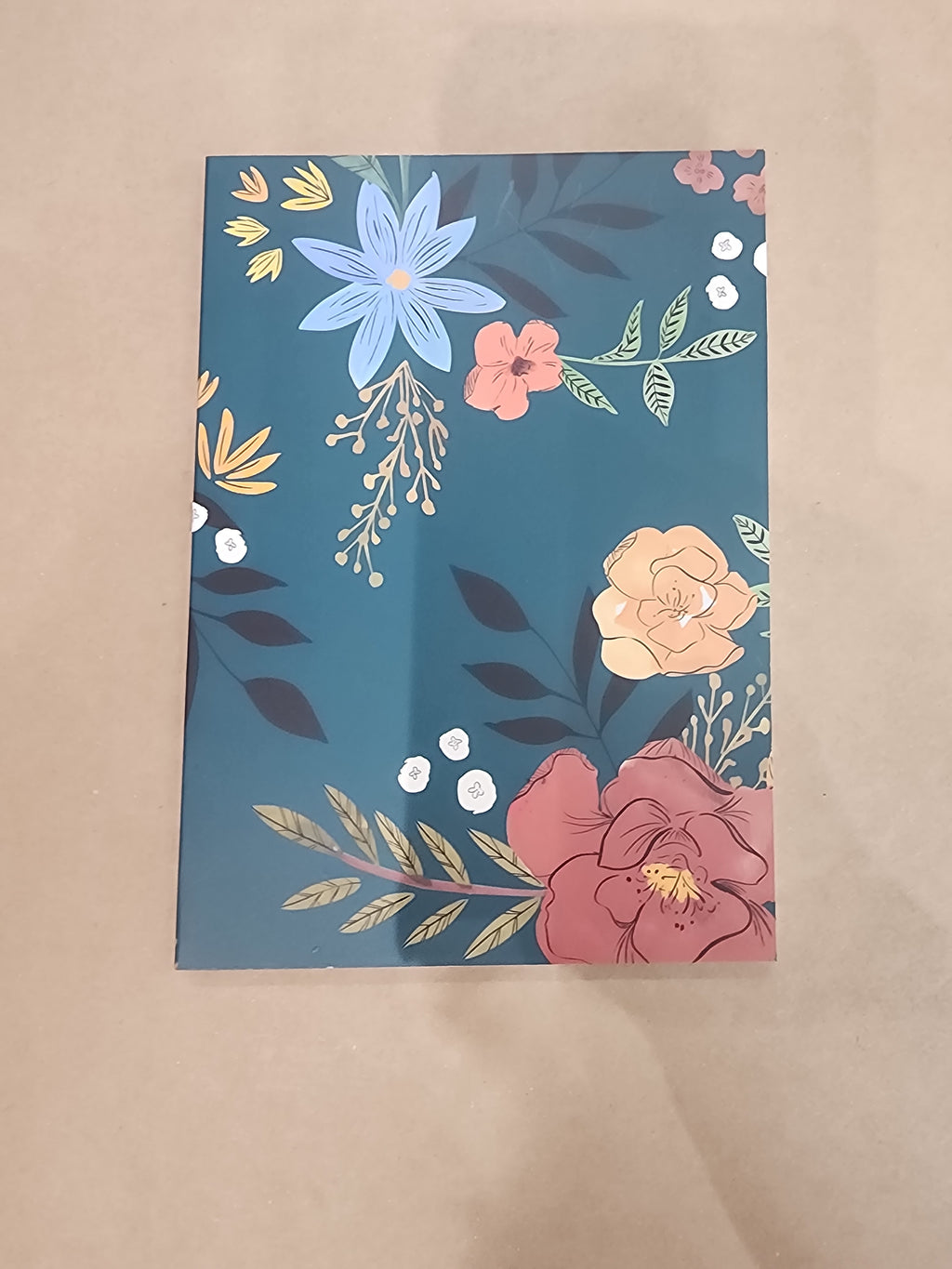 5x7 Perfect Bound Softcover Notebbok Green Floral
