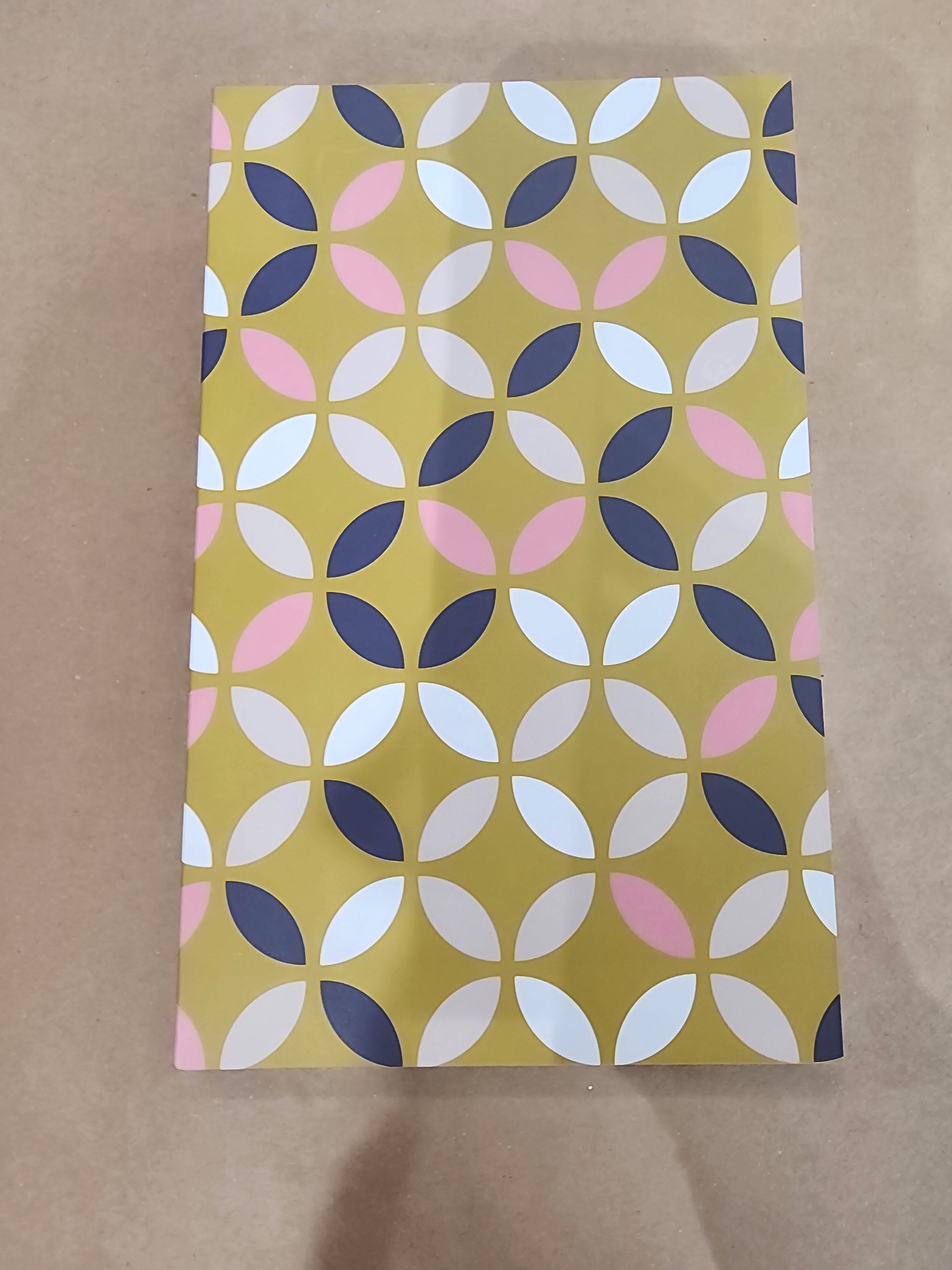 8x5 Softcover Perfect Bound Notebook Yellow Geo